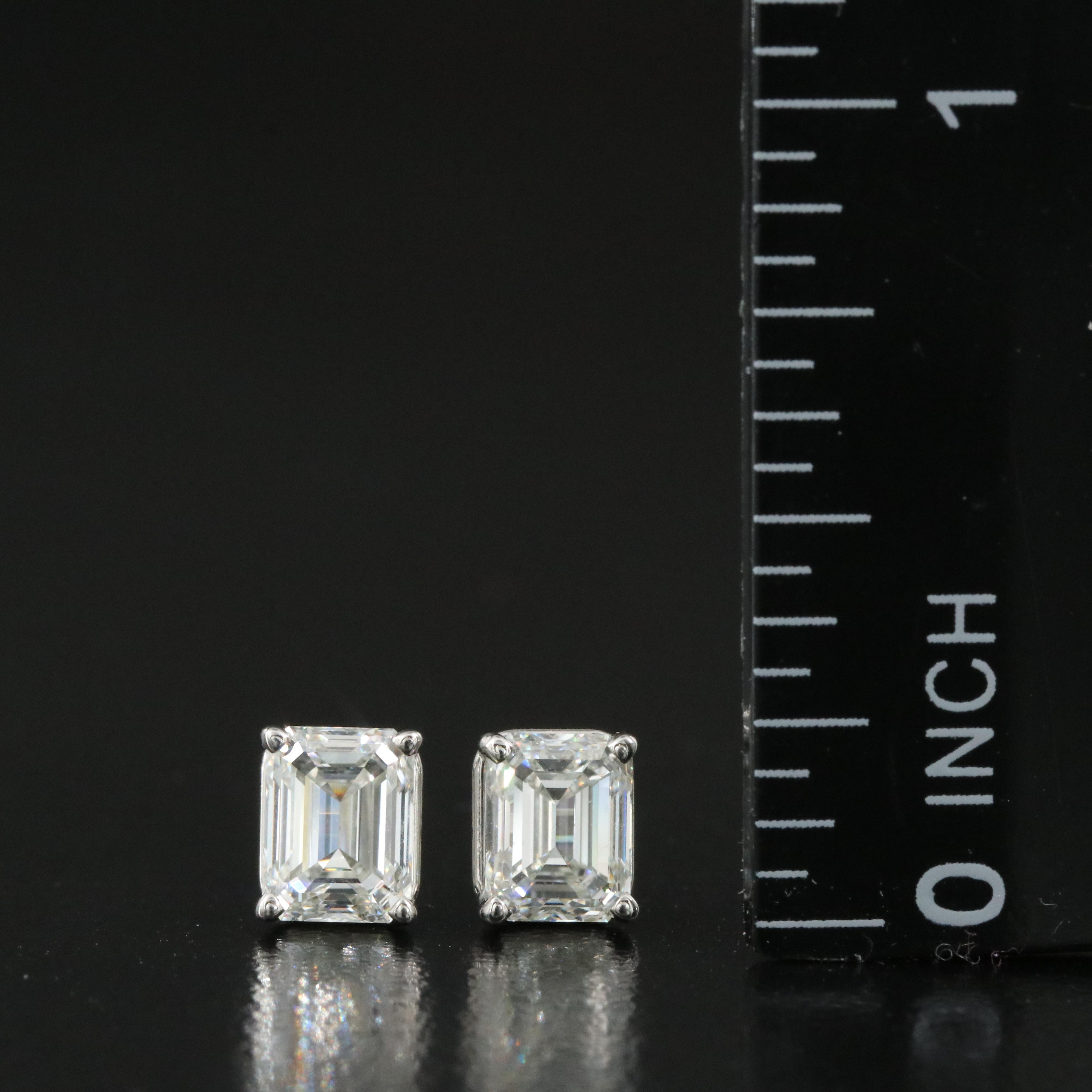 Platinum 1.82 CTW Diamond Stud Earrings with GIA Reports