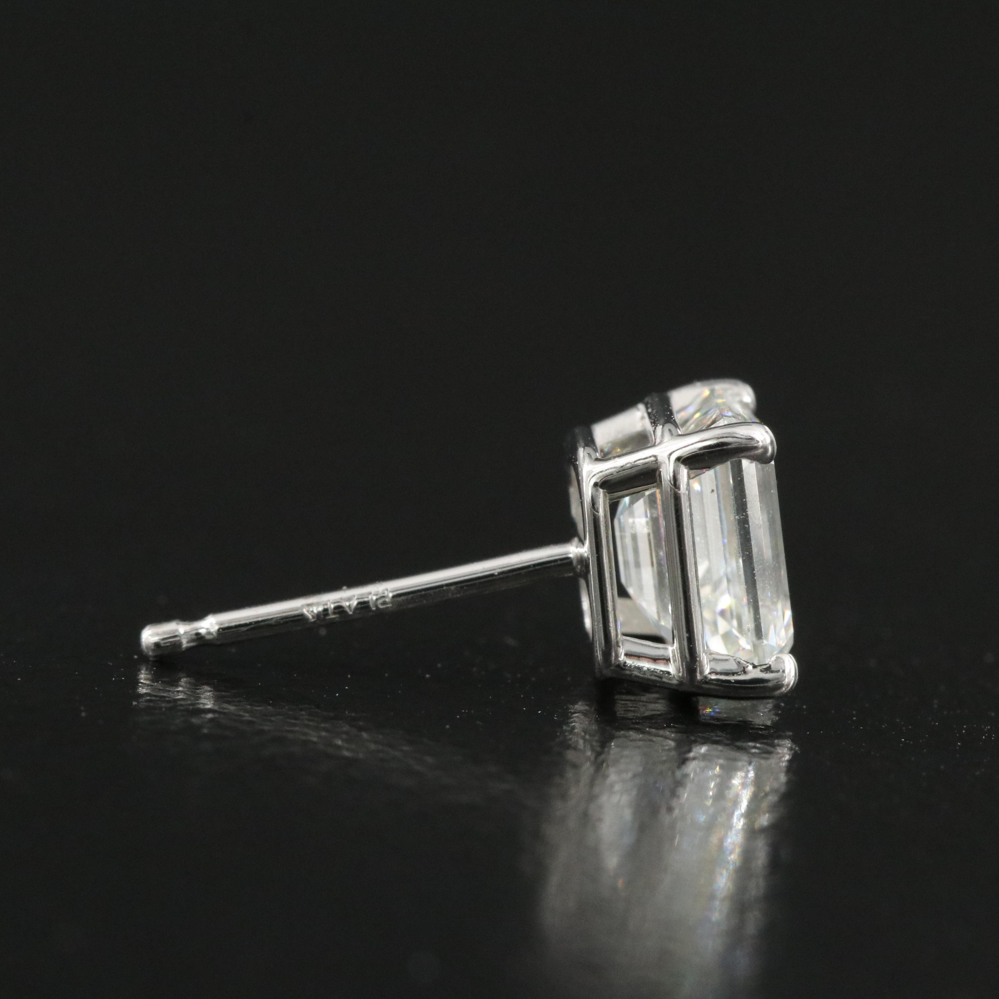 Platinum 1.82 CTW Diamond Stud Earrings with GIA Reports