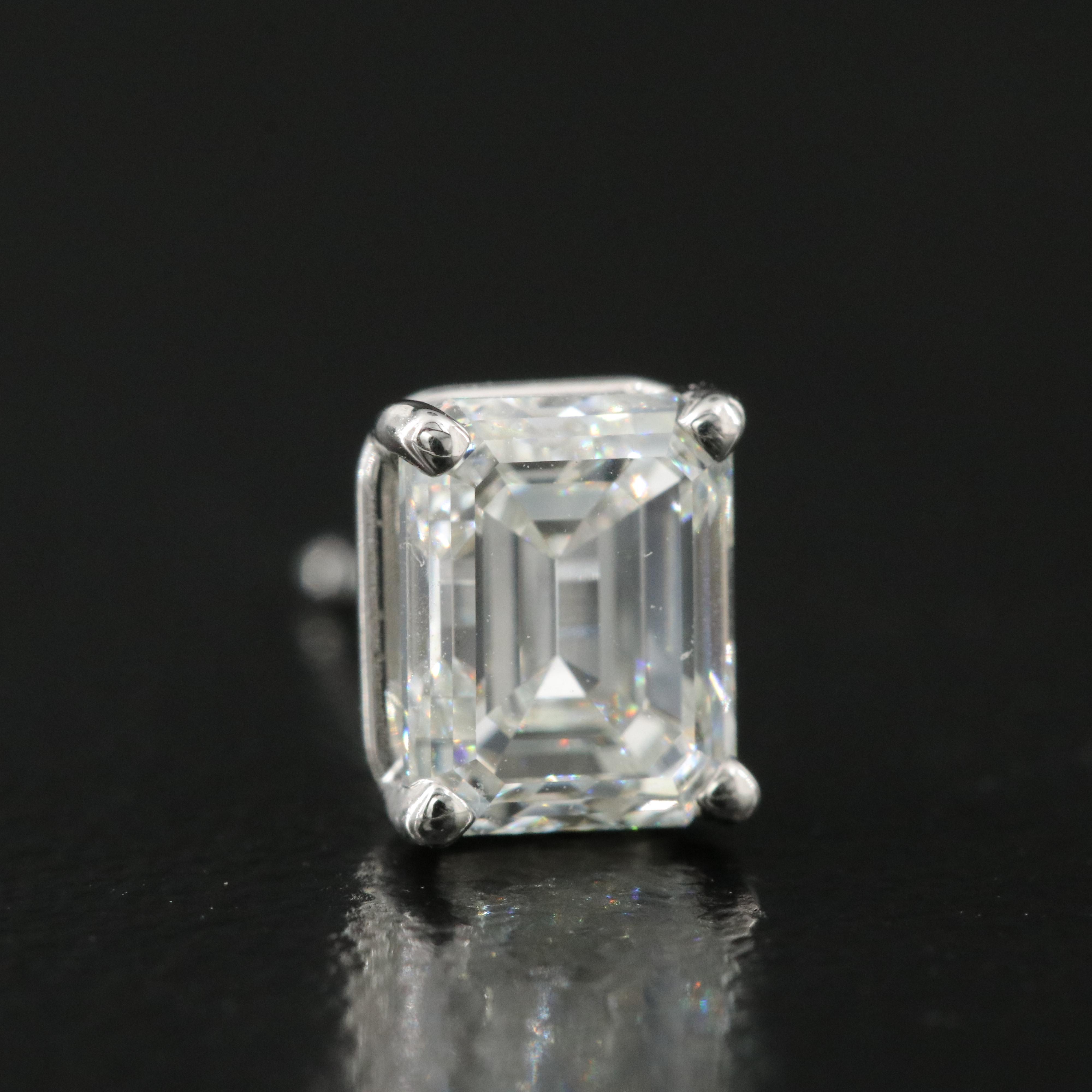 Platinum 1.82 CTW Diamond Stud Earrings with GIA Reports