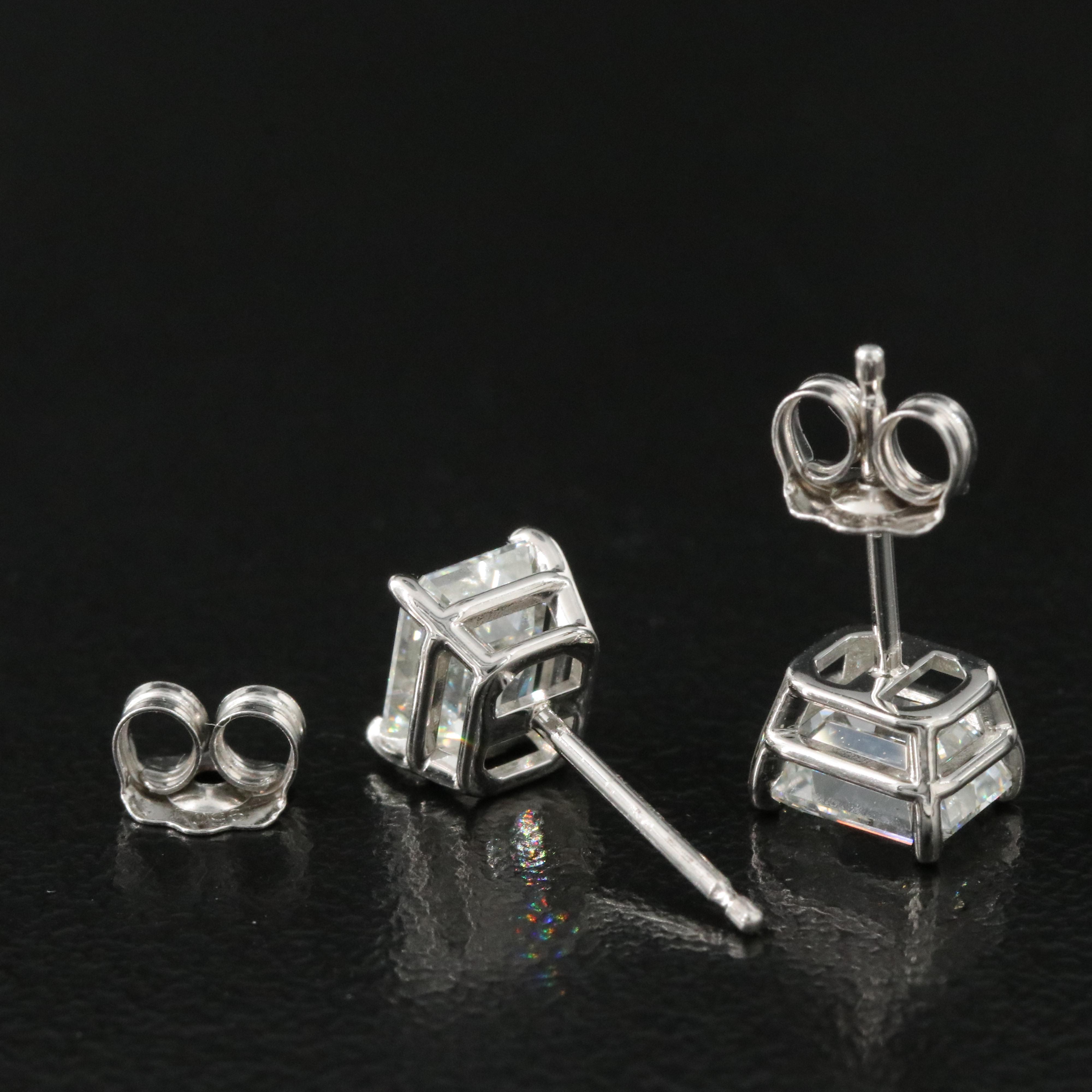 Platinum 1.82 CTW Diamond Stud Earrings with GIA Reports