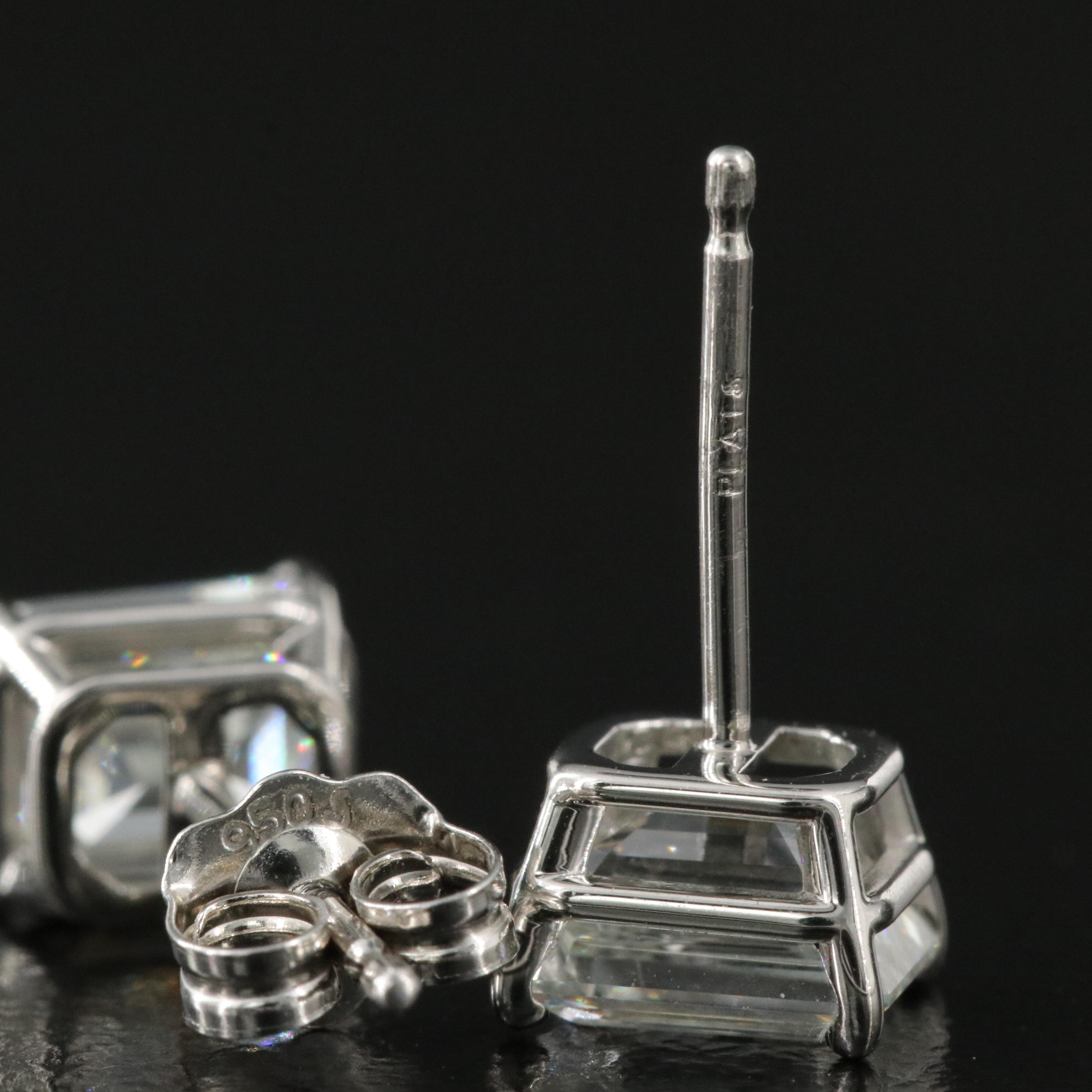 Platinum 1.82 CTW Diamond Stud Earrings with GIA Reports
