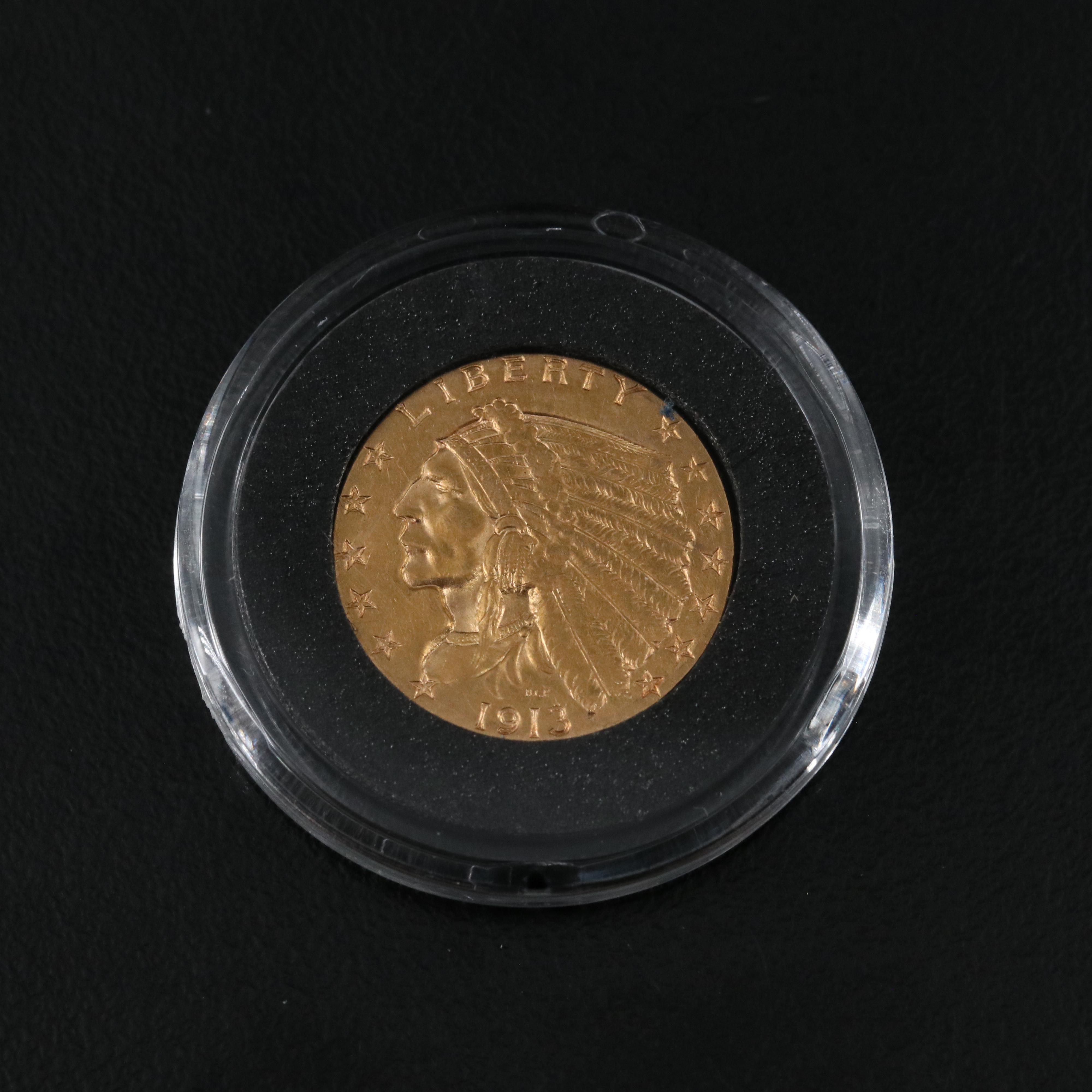 1913 Indian Head $2 1/2 Gold Coin