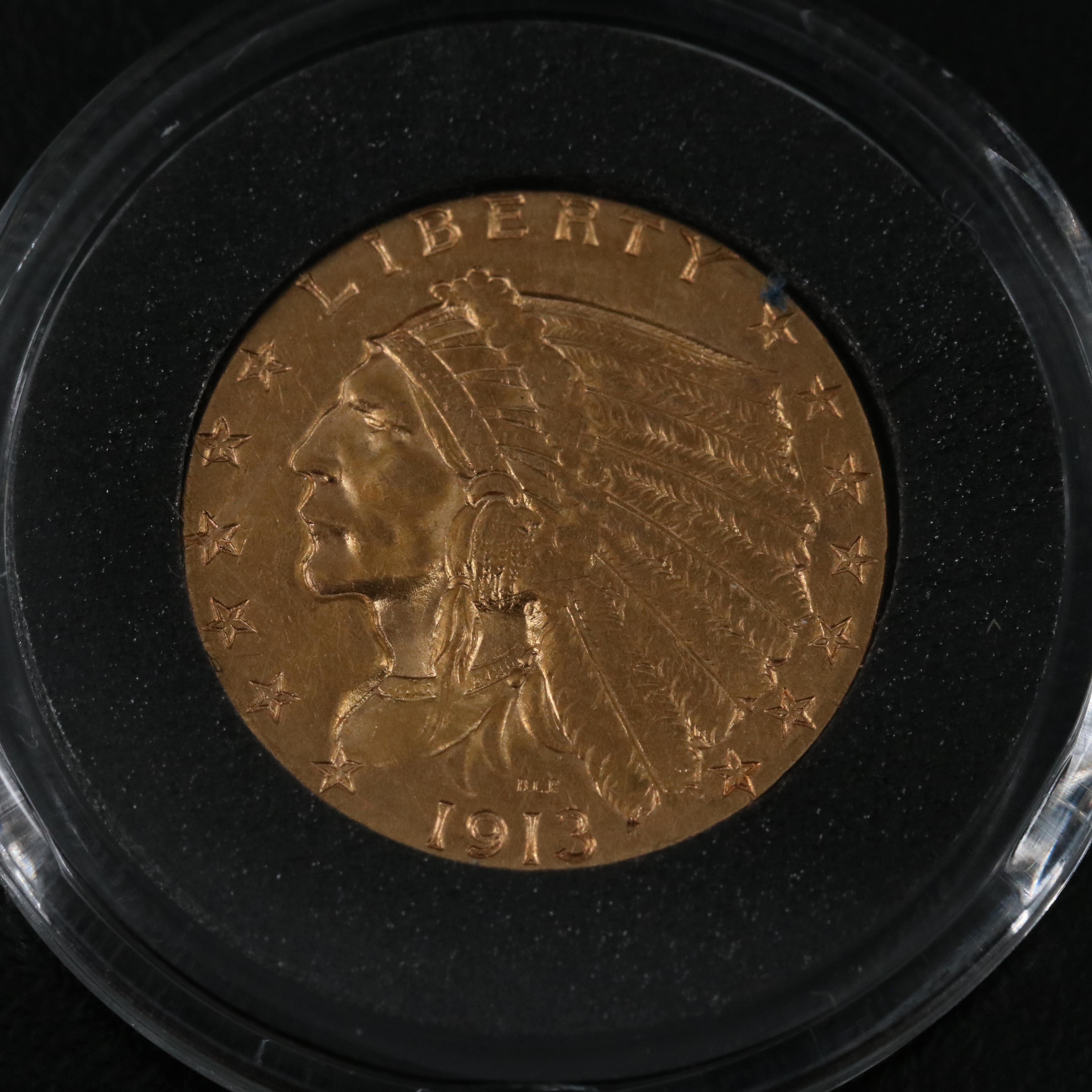 1913 Indian Head $2 1/2 Gold Coin