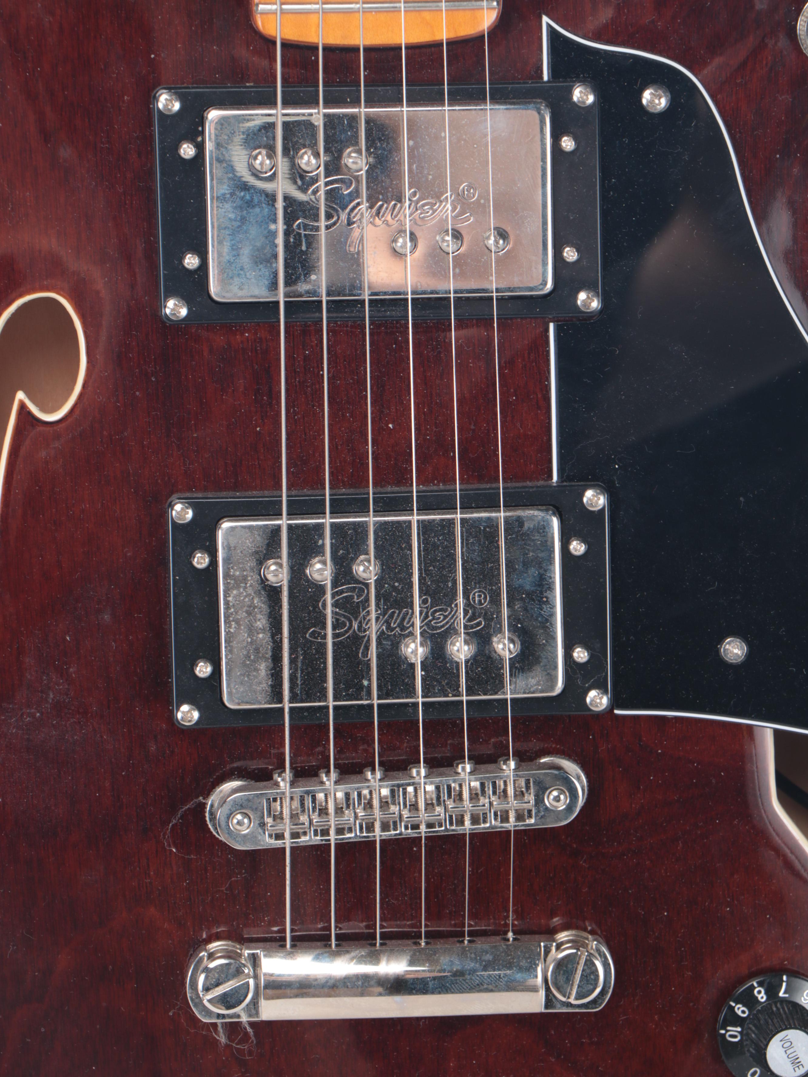 Fender Squier Starcaster Electric Guitar with Strap, Late 20th to Early 21st C.