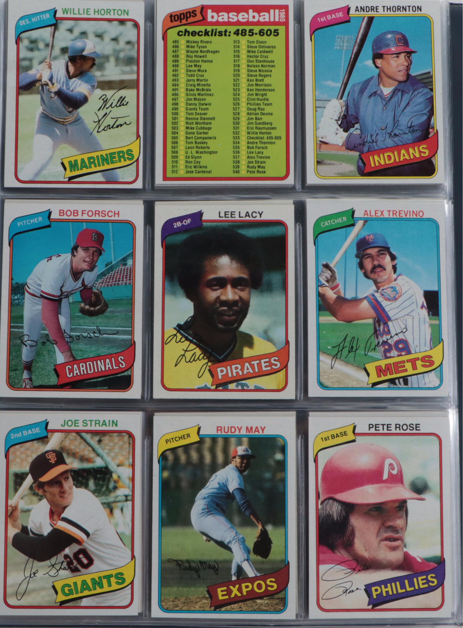 1980 Topps Baseball Card Set Featuring Rickey Henderson Rookie Card and More