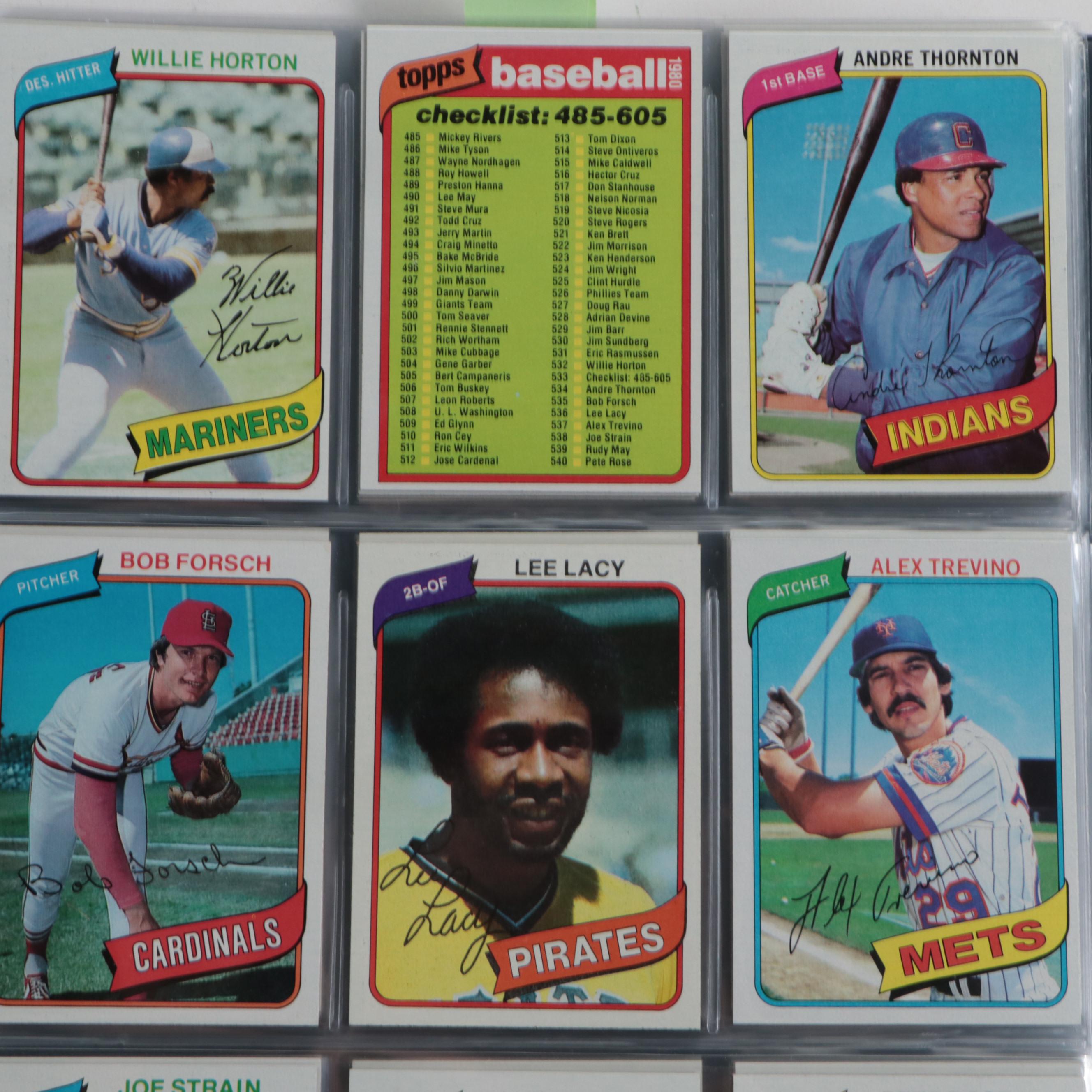 1980 Topps Baseball Card Set Featuring Rickey Henderson Rookie Card and More