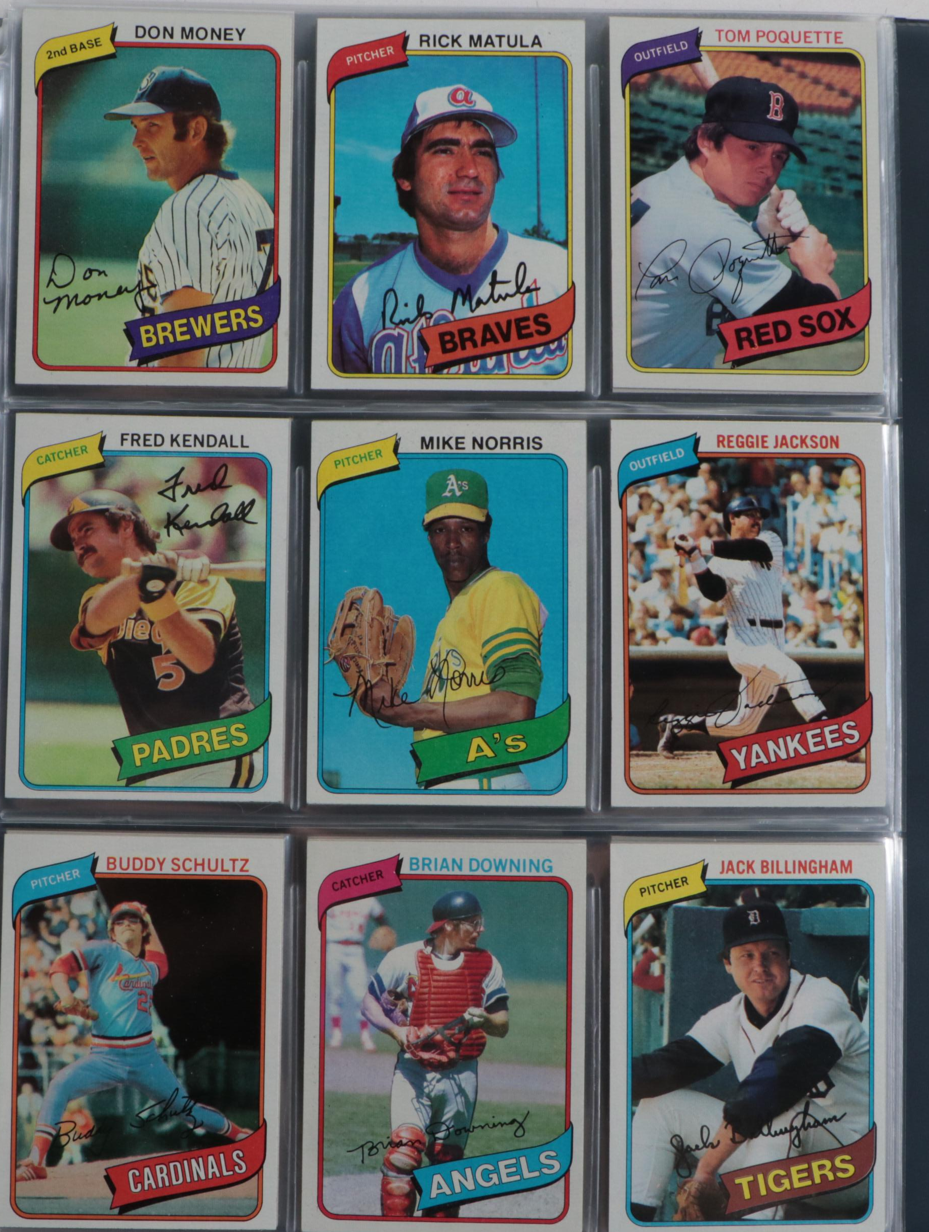 1980 Topps Baseball Card Set Featuring Rickey Henderson Rookie Card and More
