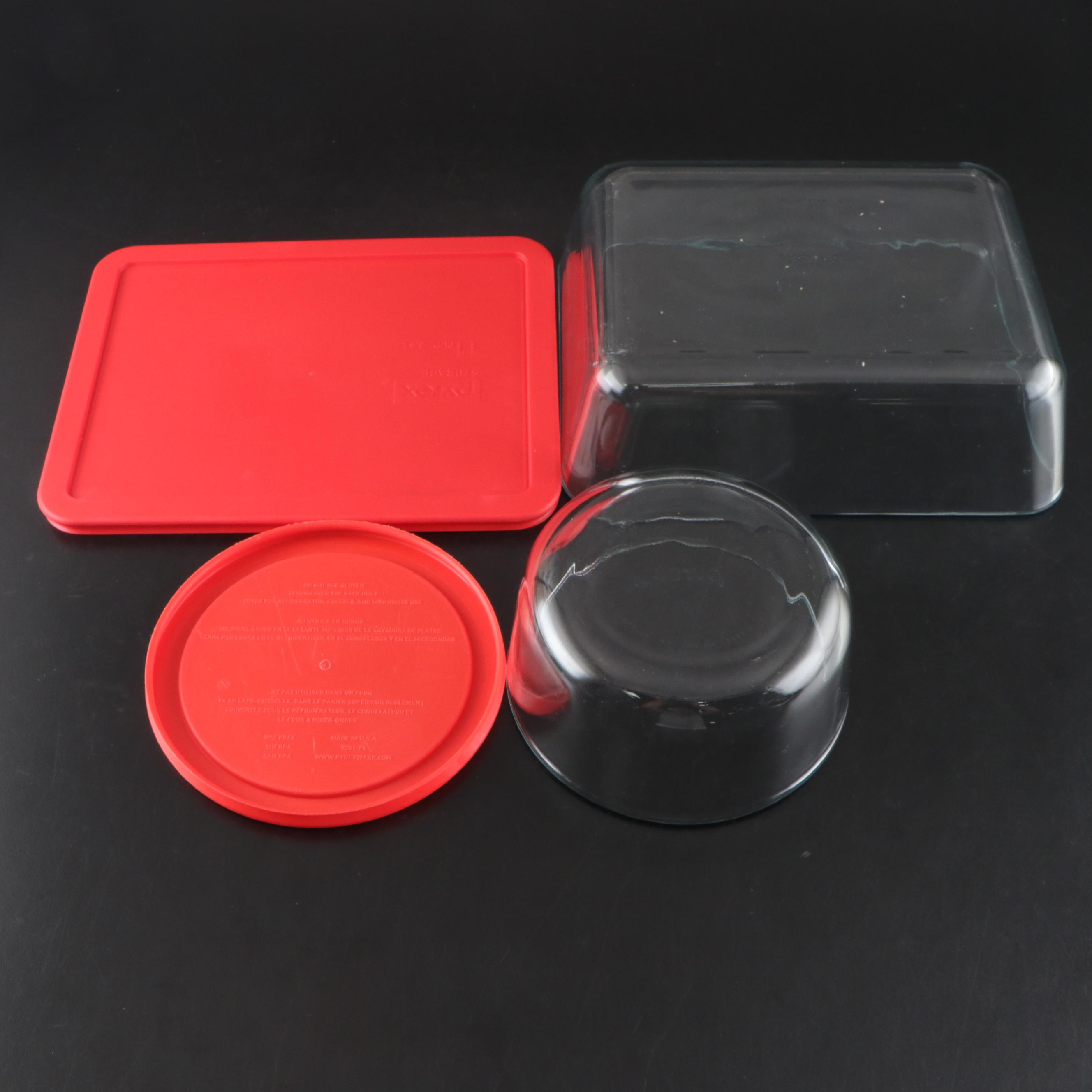 Pyrex Lidded Clear Glass Baking Dishes, Measuring Cups, Plastic Funnels and More