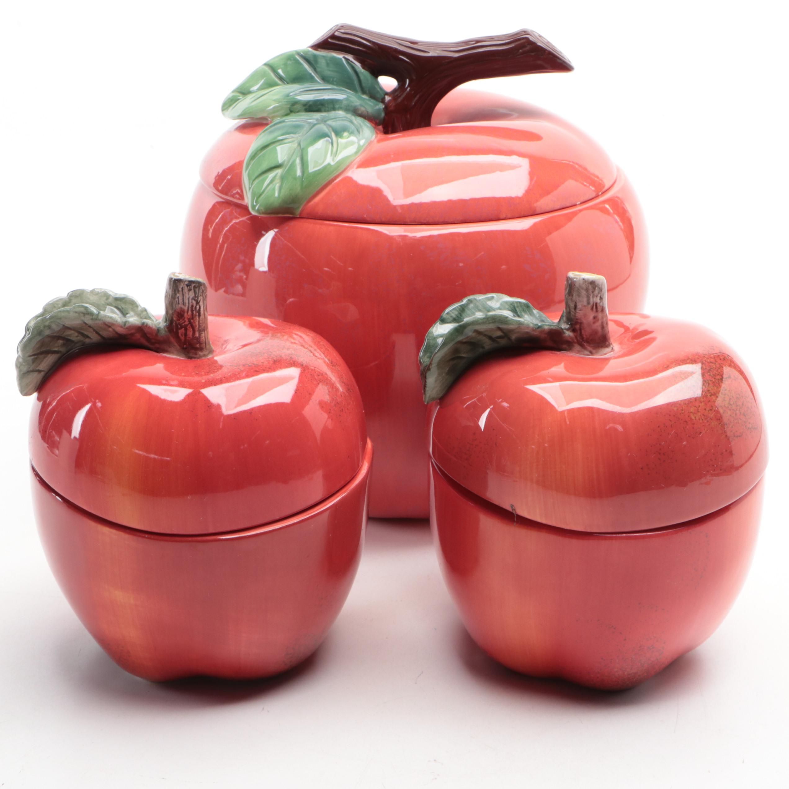 Jay Import Ceramic Apple Shaped Canister Set