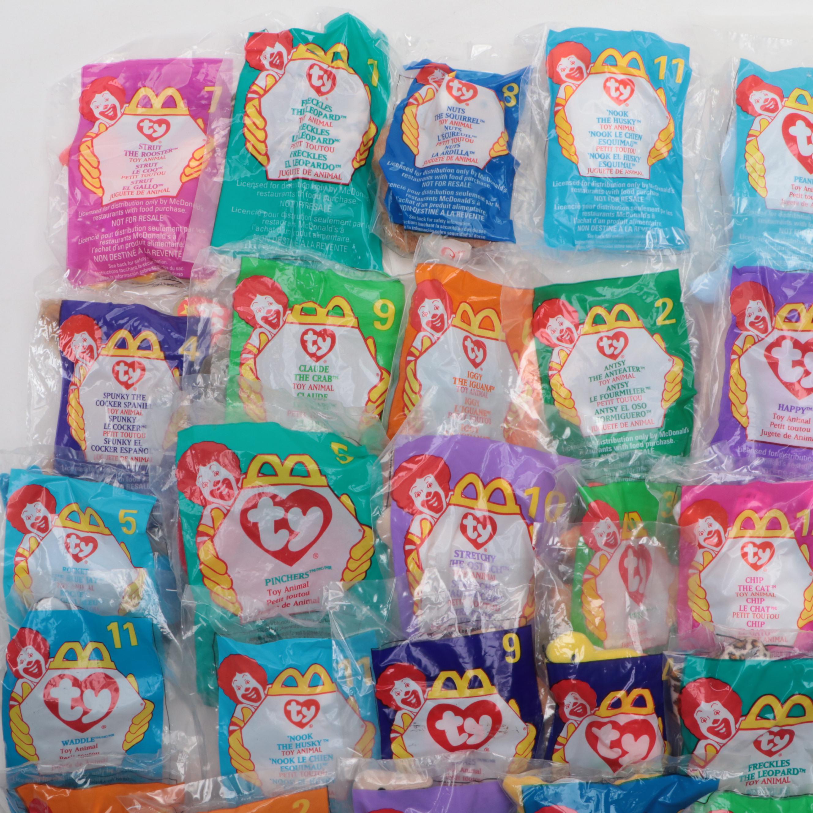McDonald's Ty Beanie Baby Toys Including "Claude the Crab"