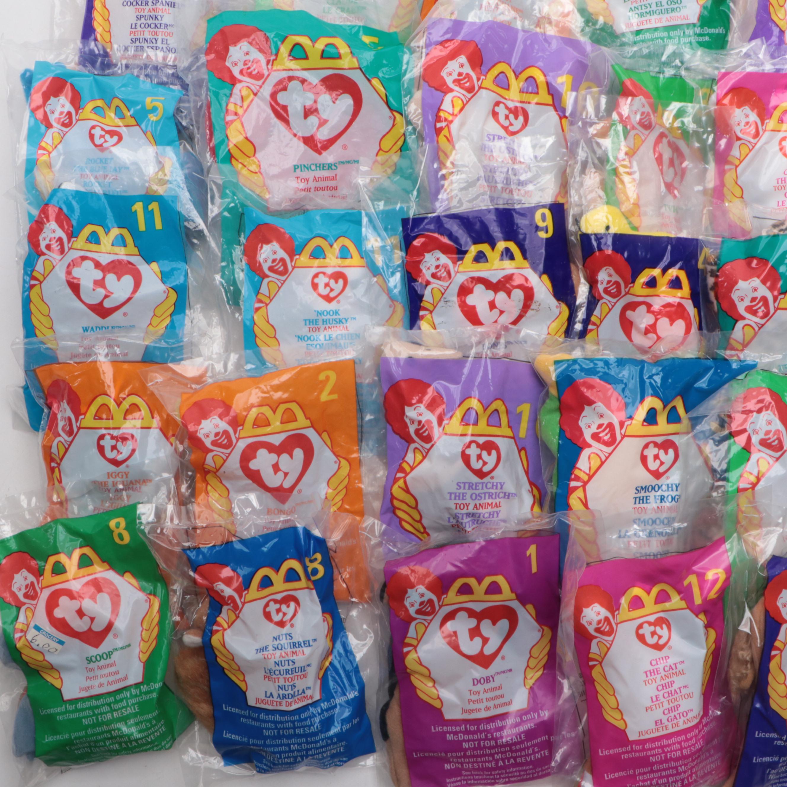 McDonald's Ty Beanie Baby Toys Including "Claude the Crab"