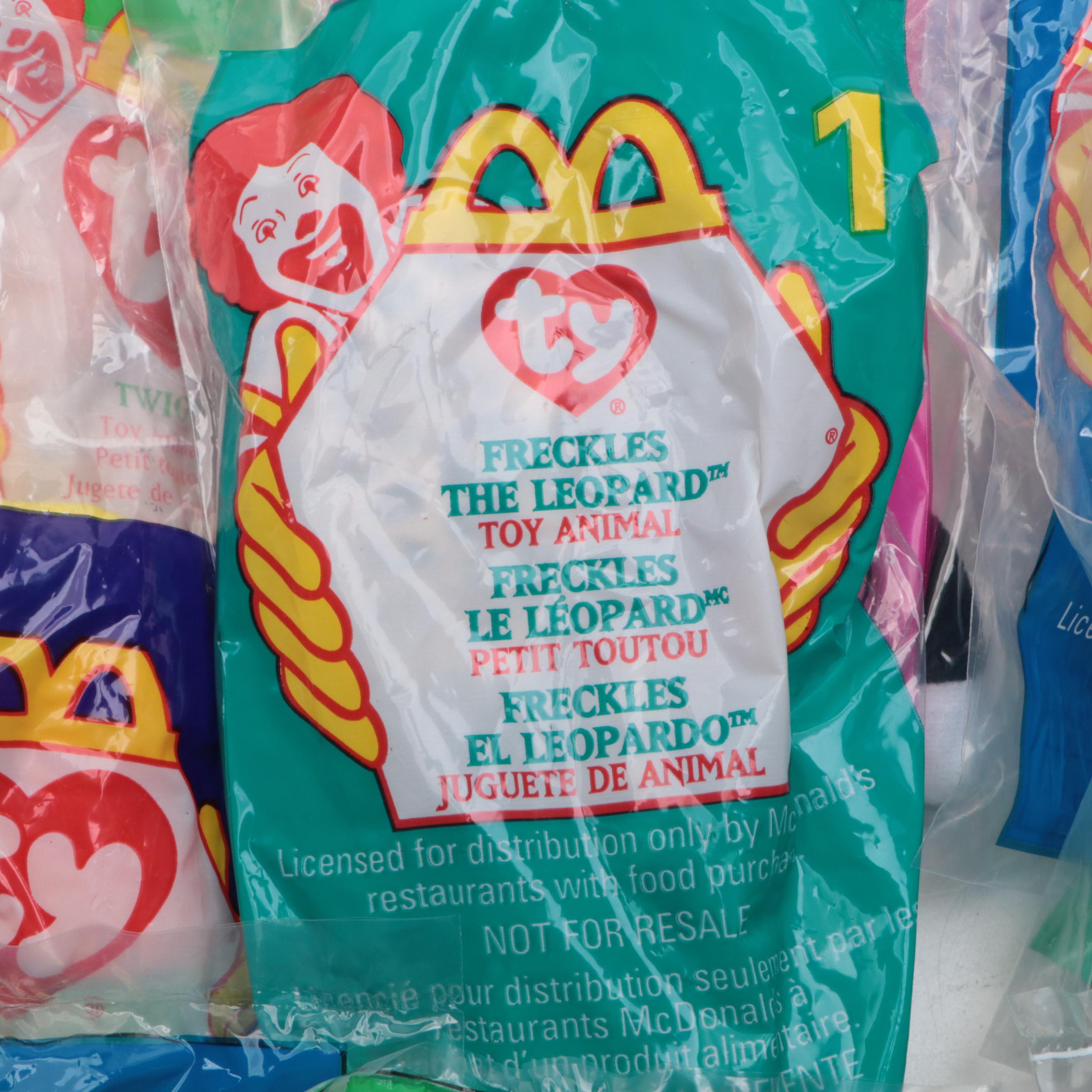 McDonald's Ty Beanie Baby Toys Including "Claude the Crab"