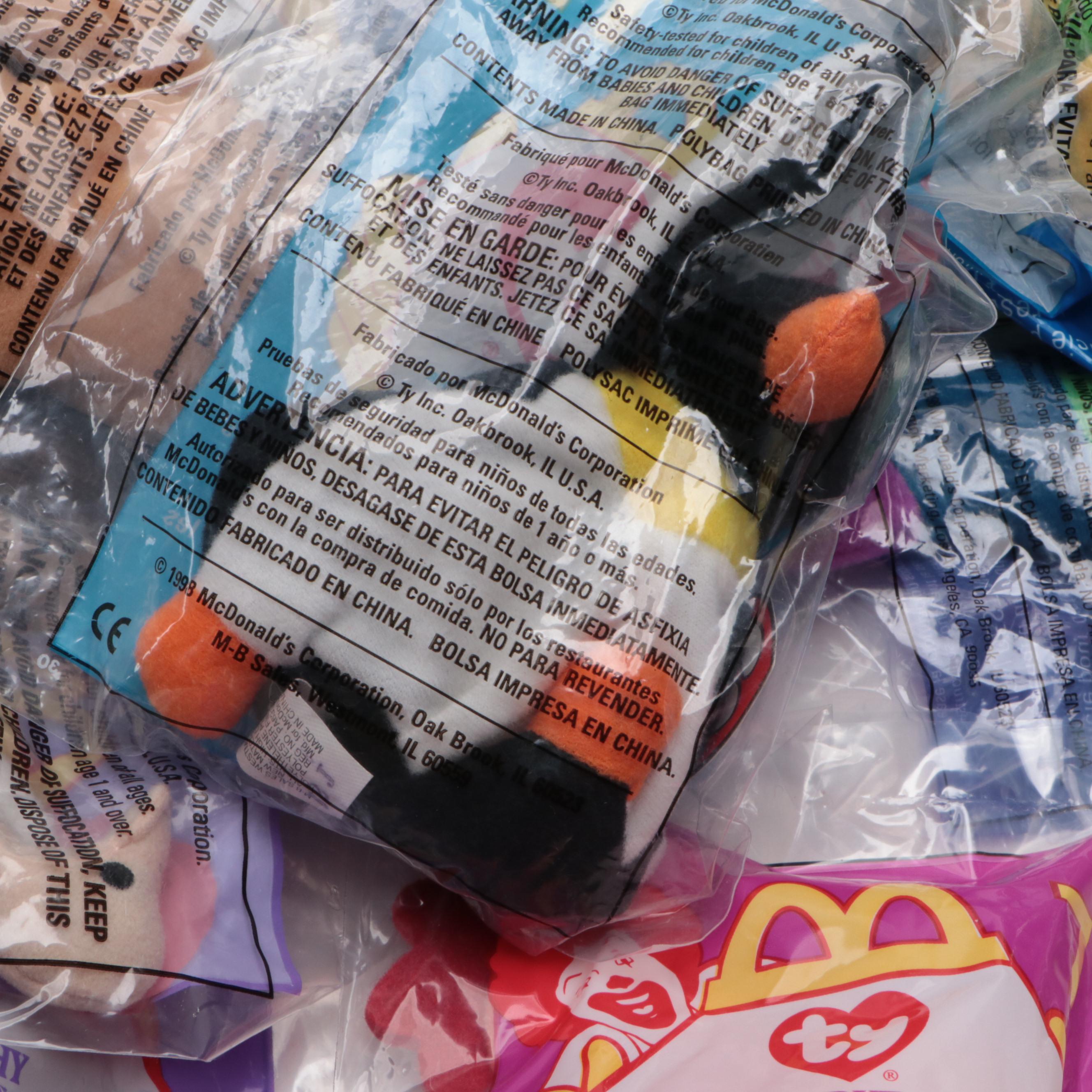 McDonald's Ty Beanie Baby Toys Including "Claude the Crab"