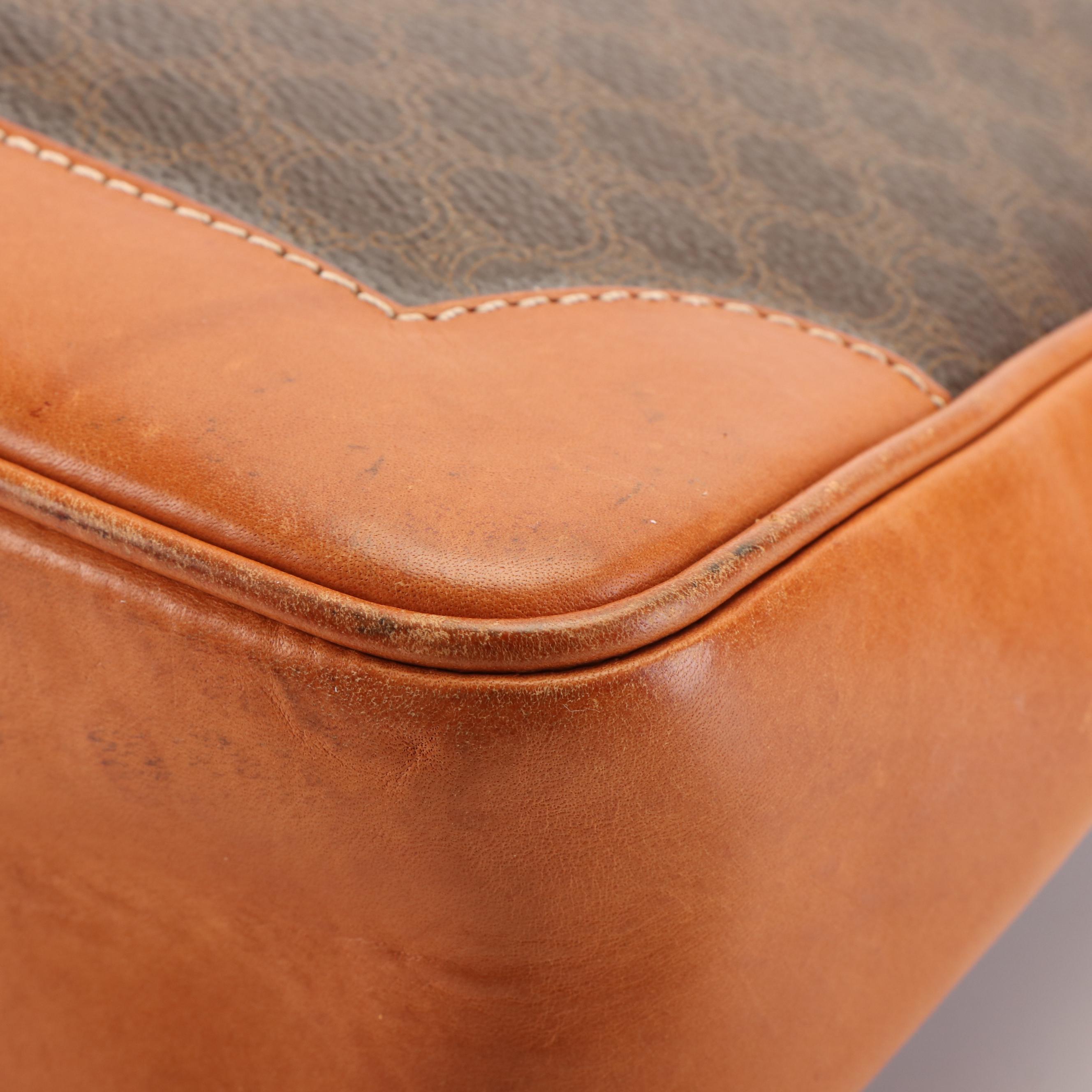 Celine Macadam Gancini Shoulder Bag in Coated Canvas and Leather