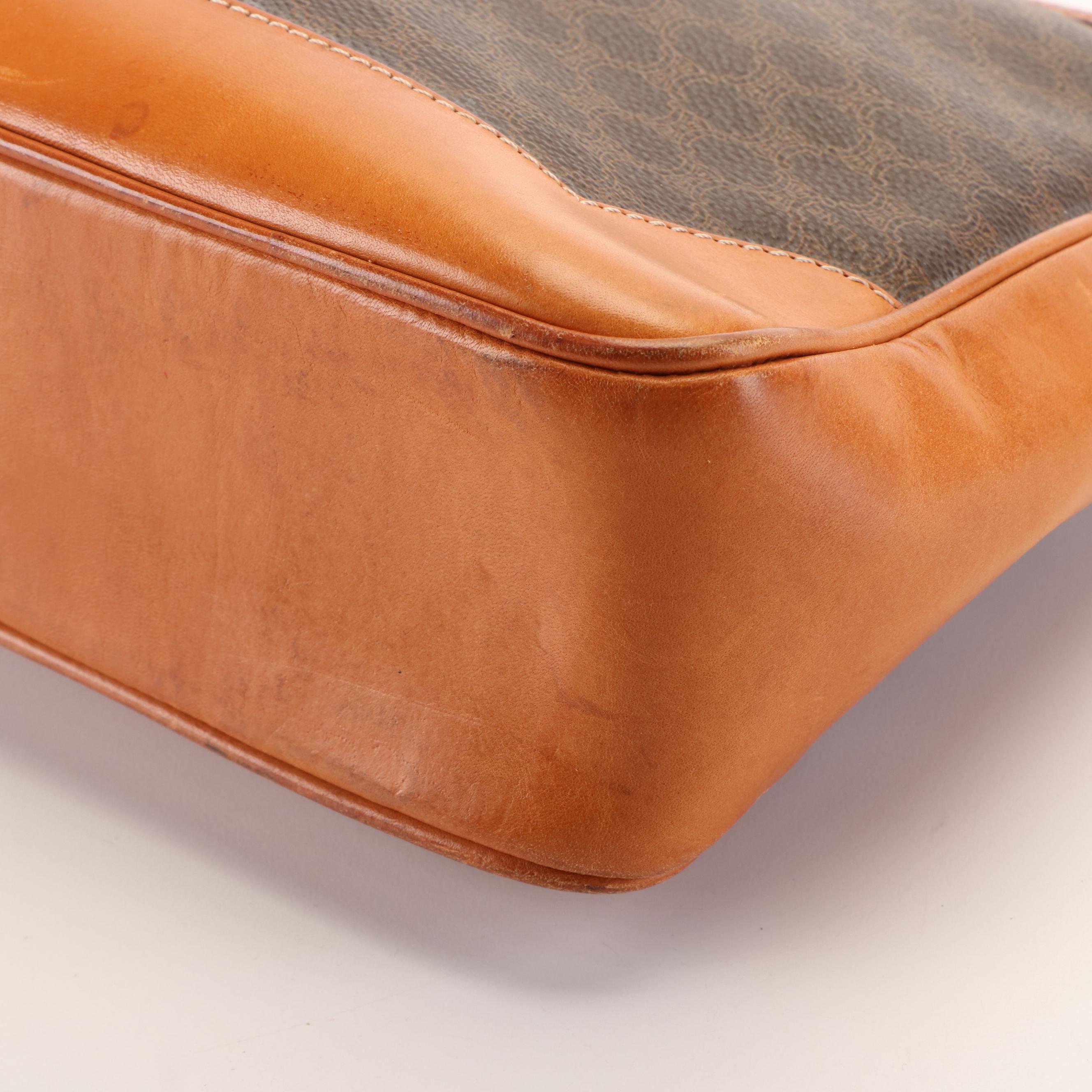 Celine Macadam Gancini Shoulder Bag in Coated Canvas and Leather