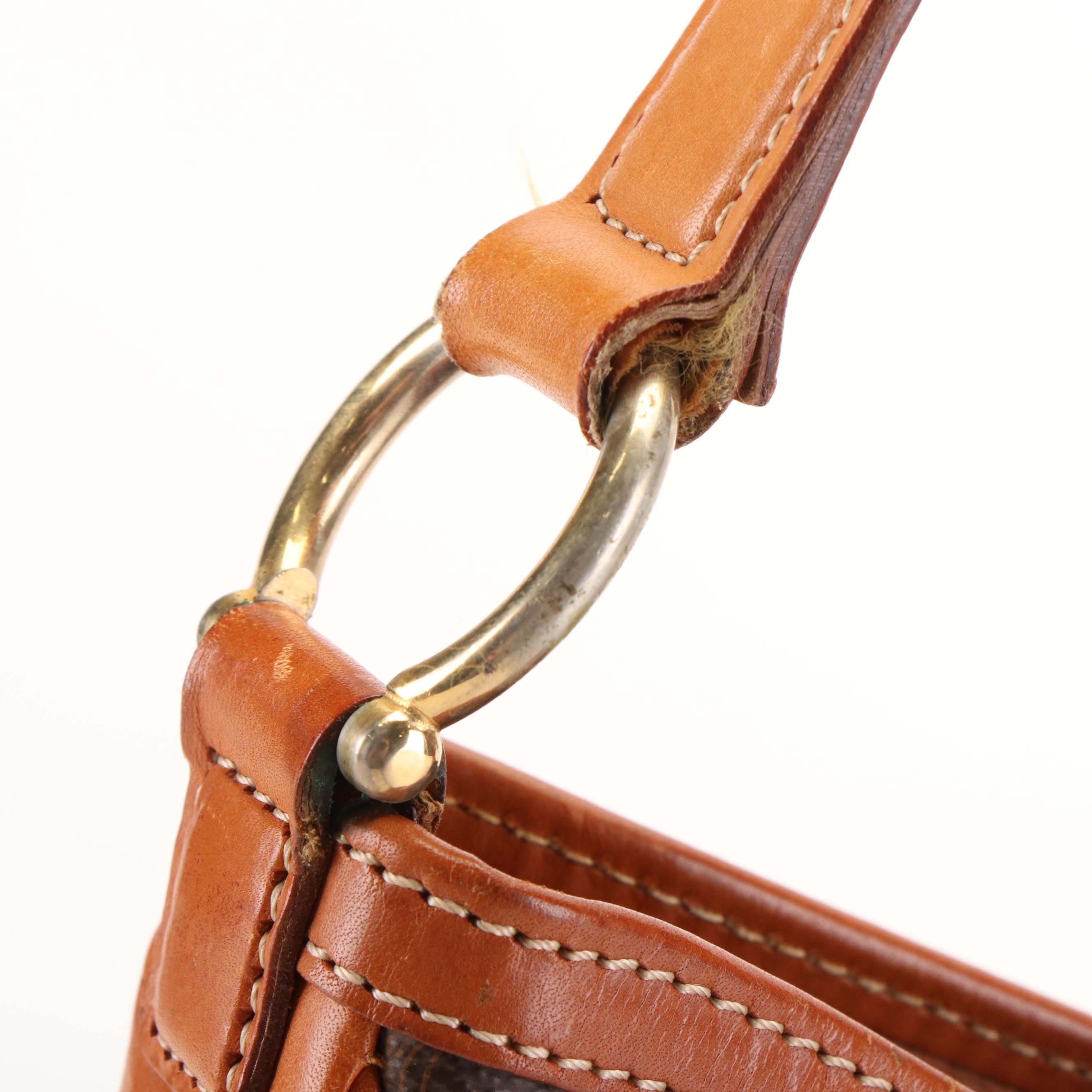 Celine Macadam Gancini Shoulder Bag in Coated Canvas and Leather