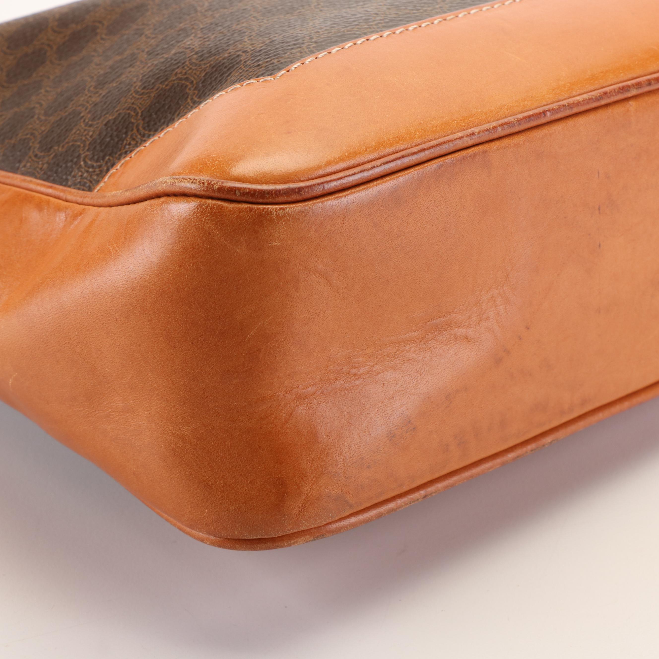 Celine Macadam Gancini Shoulder Bag in Coated Canvas and Leather