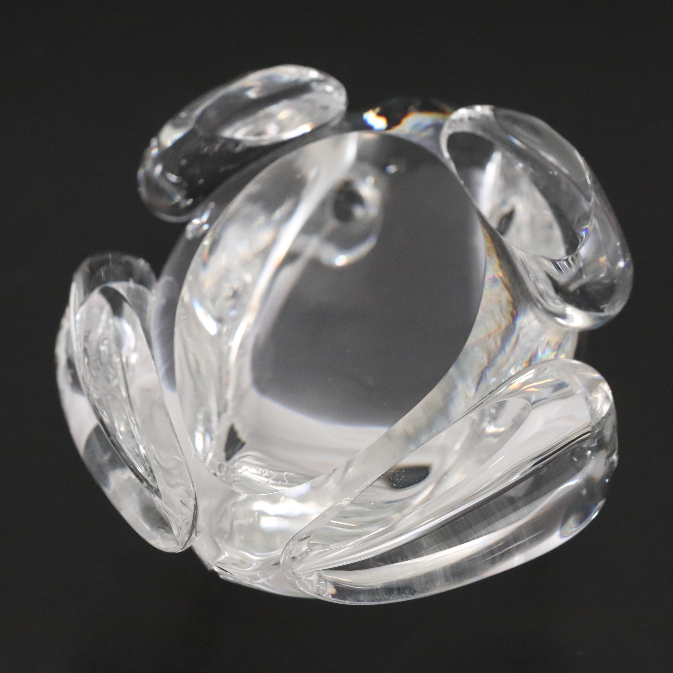 Steuben Art Glass "Frog" and "Fish" Figurines, Mid/Late 20th Century