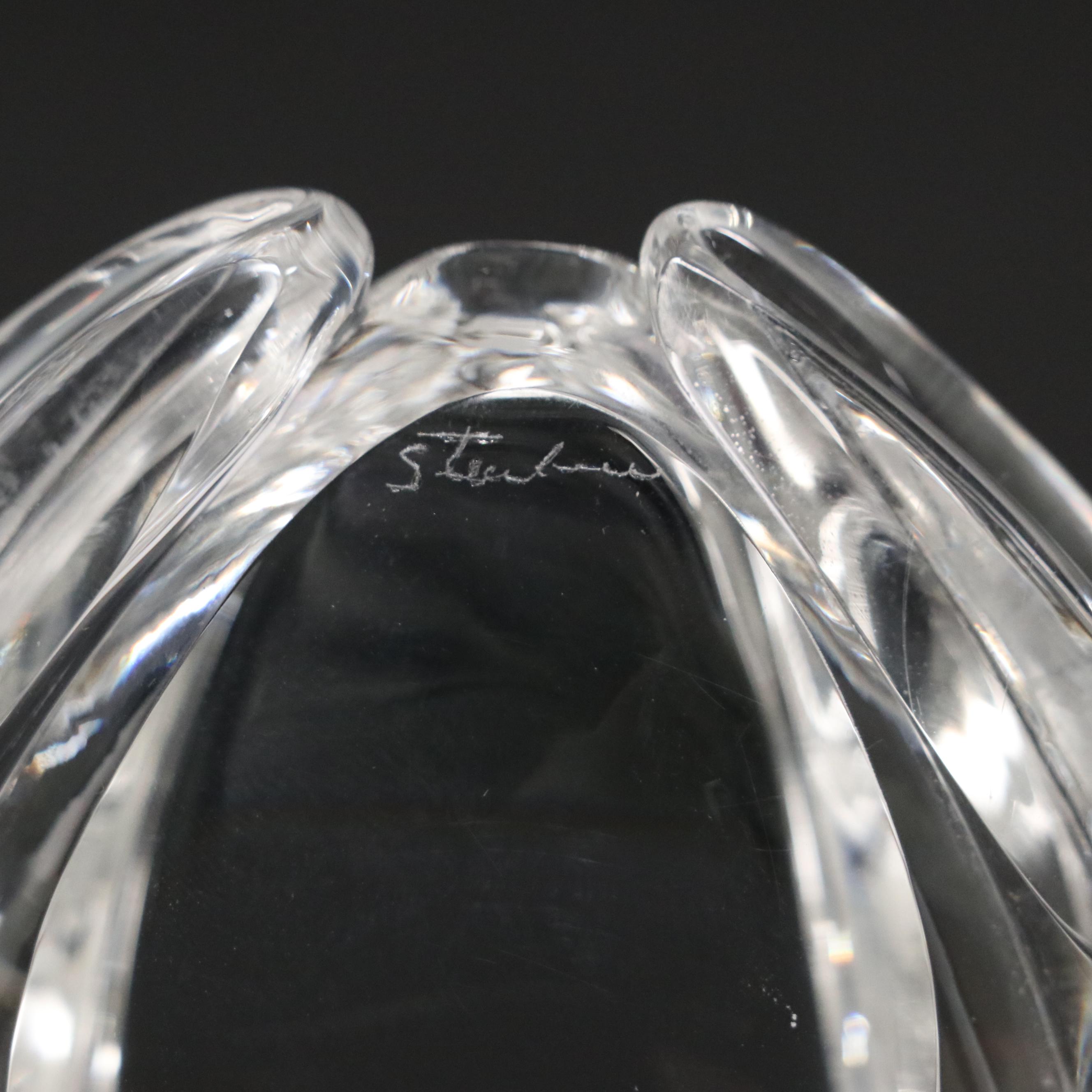 Steuben Art Glass "Frog" and "Fish" Figurines, Mid/Late 20th Century