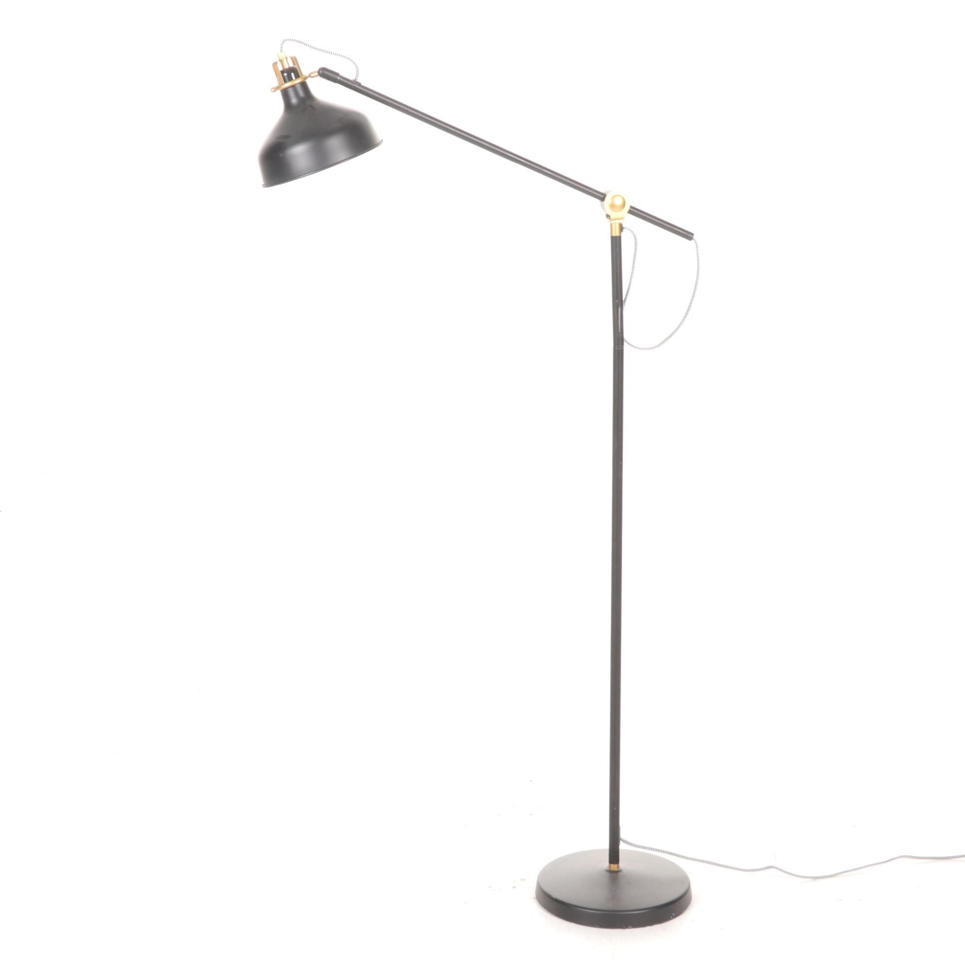 IKEA Industrial Style "Ranarp" Floor Lamp in Black and Gold