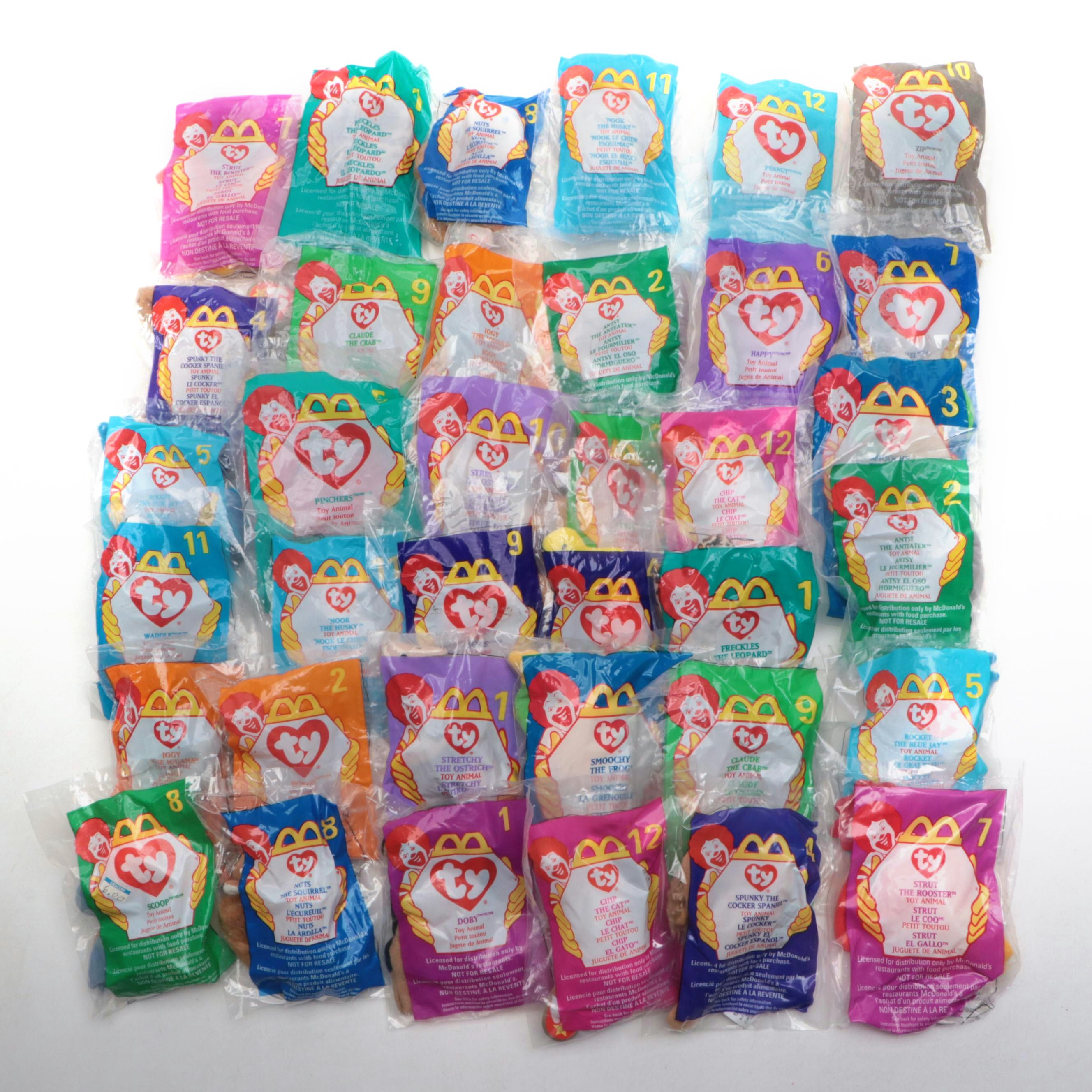 McDonald's Ty Beanie Baby Toys Including "Claude the Crab"