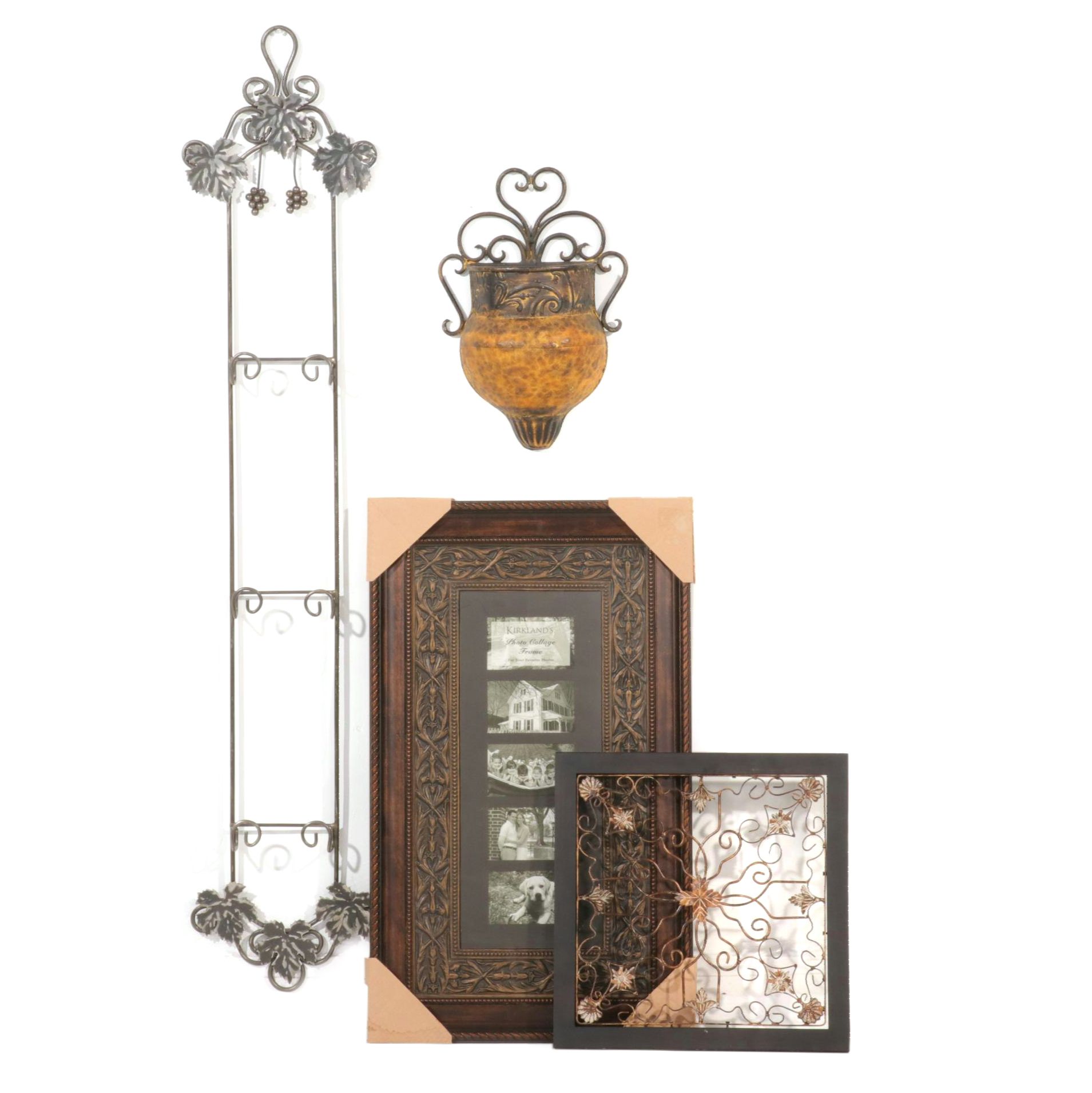 Grape Motif Plate Display Wall Rack, Picture Frame, and Other Wall Decor
