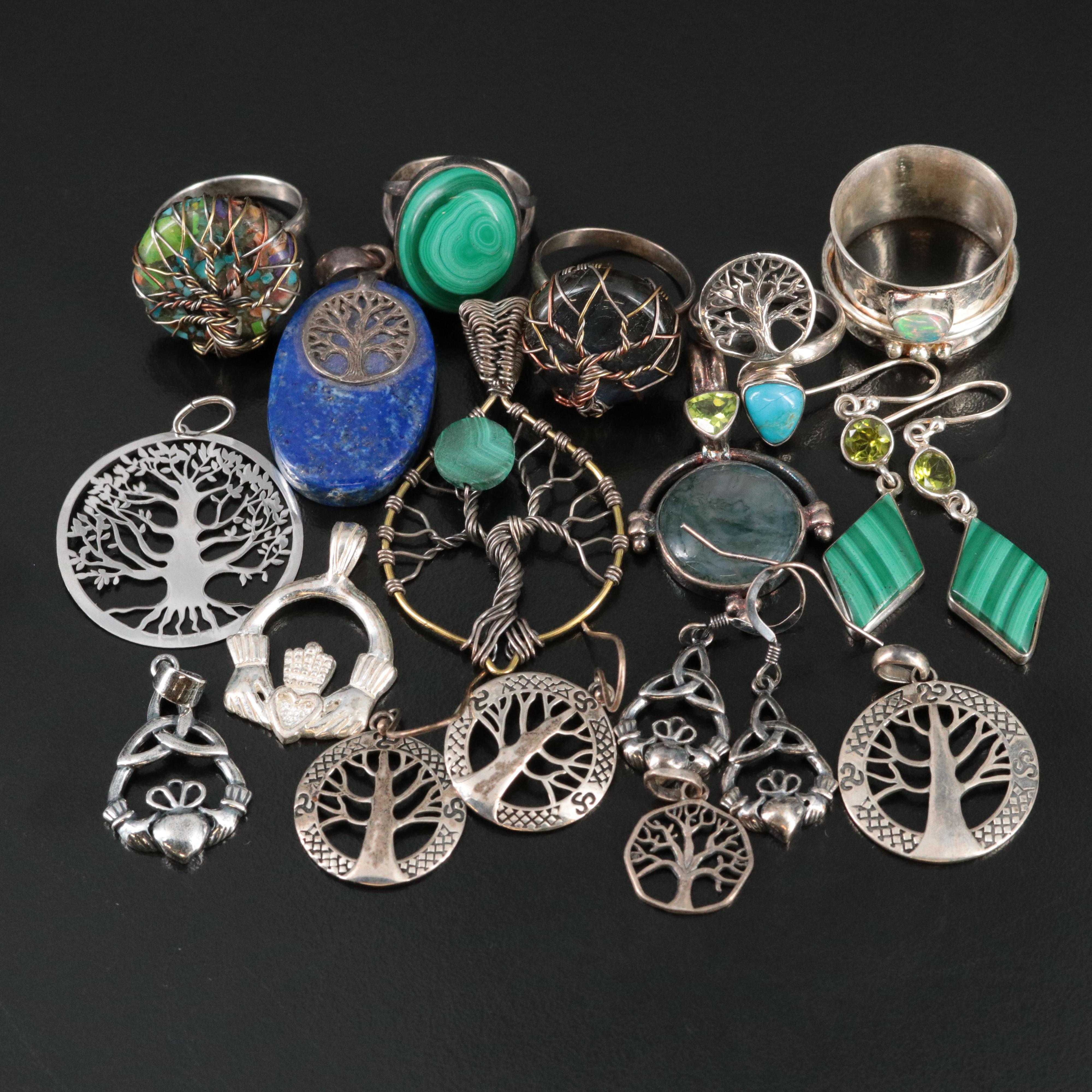 Tree of Life, Claddagh, Moss Agate and Sterling Featured in Jewelry Collection