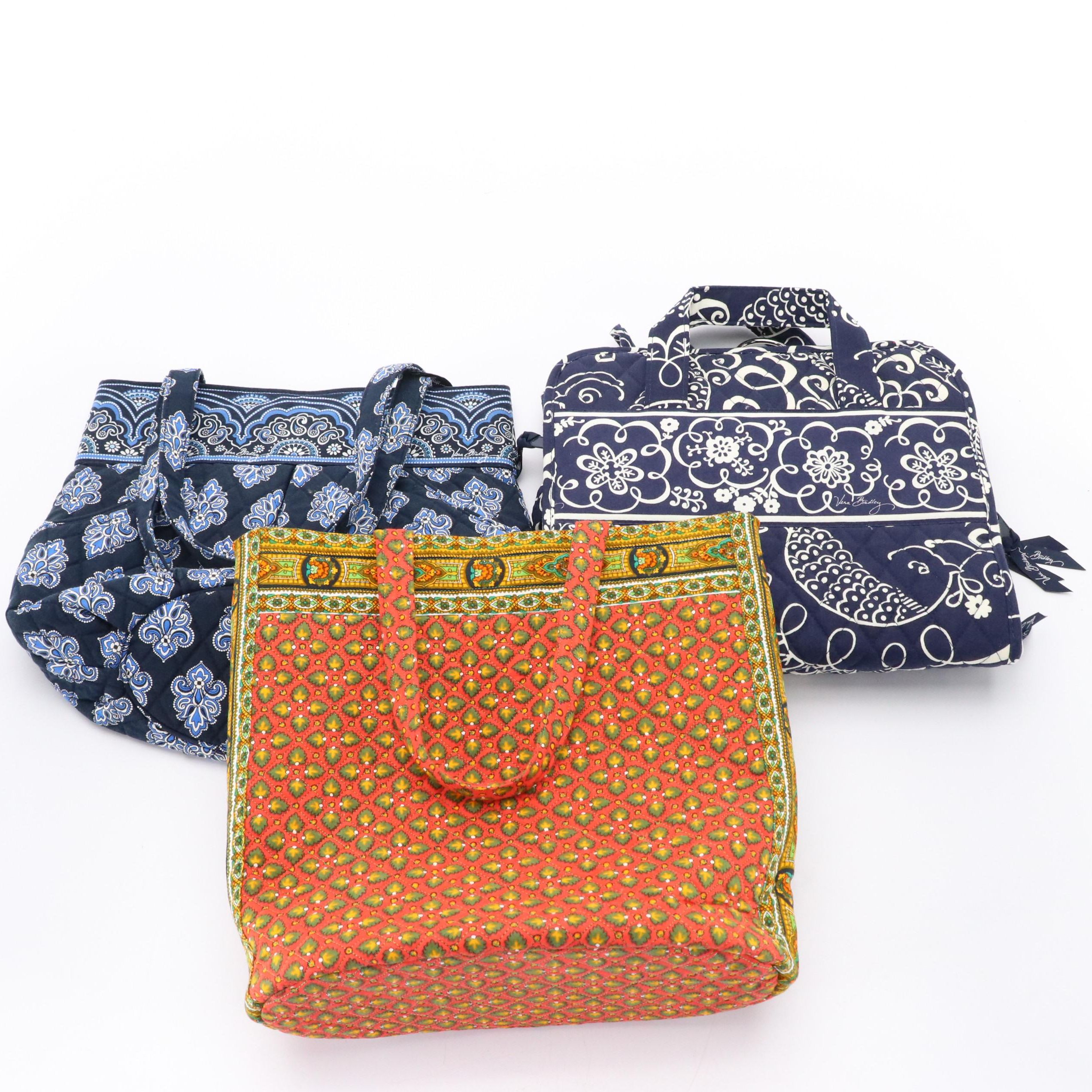 Vera Bradley Makeup Travel Bag and Shoulder Bag, Other Patterned Cotton Tote