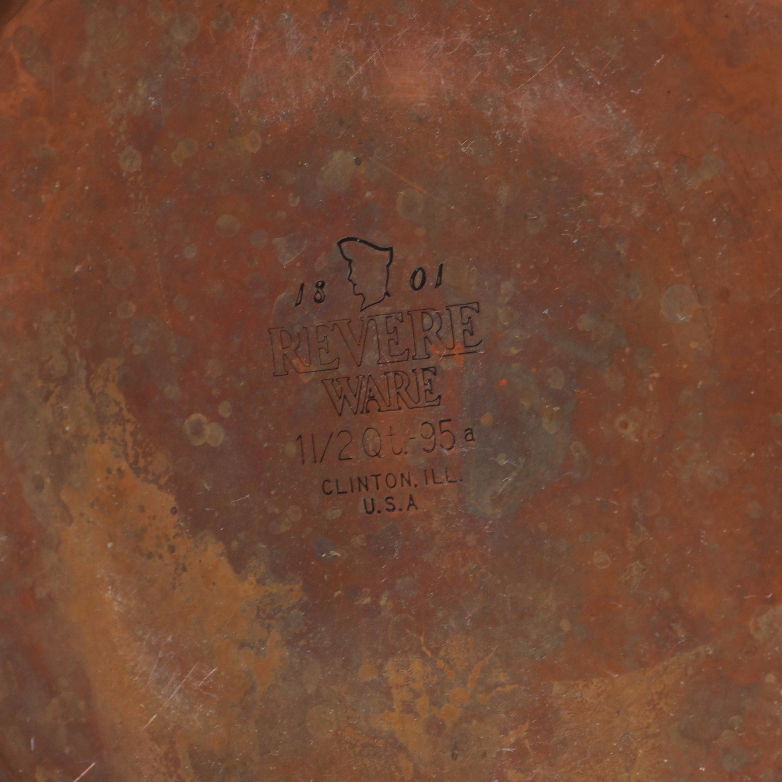 Revere Ware Copper Bottom Pots and Pans with Chefmate Sieve and Colander