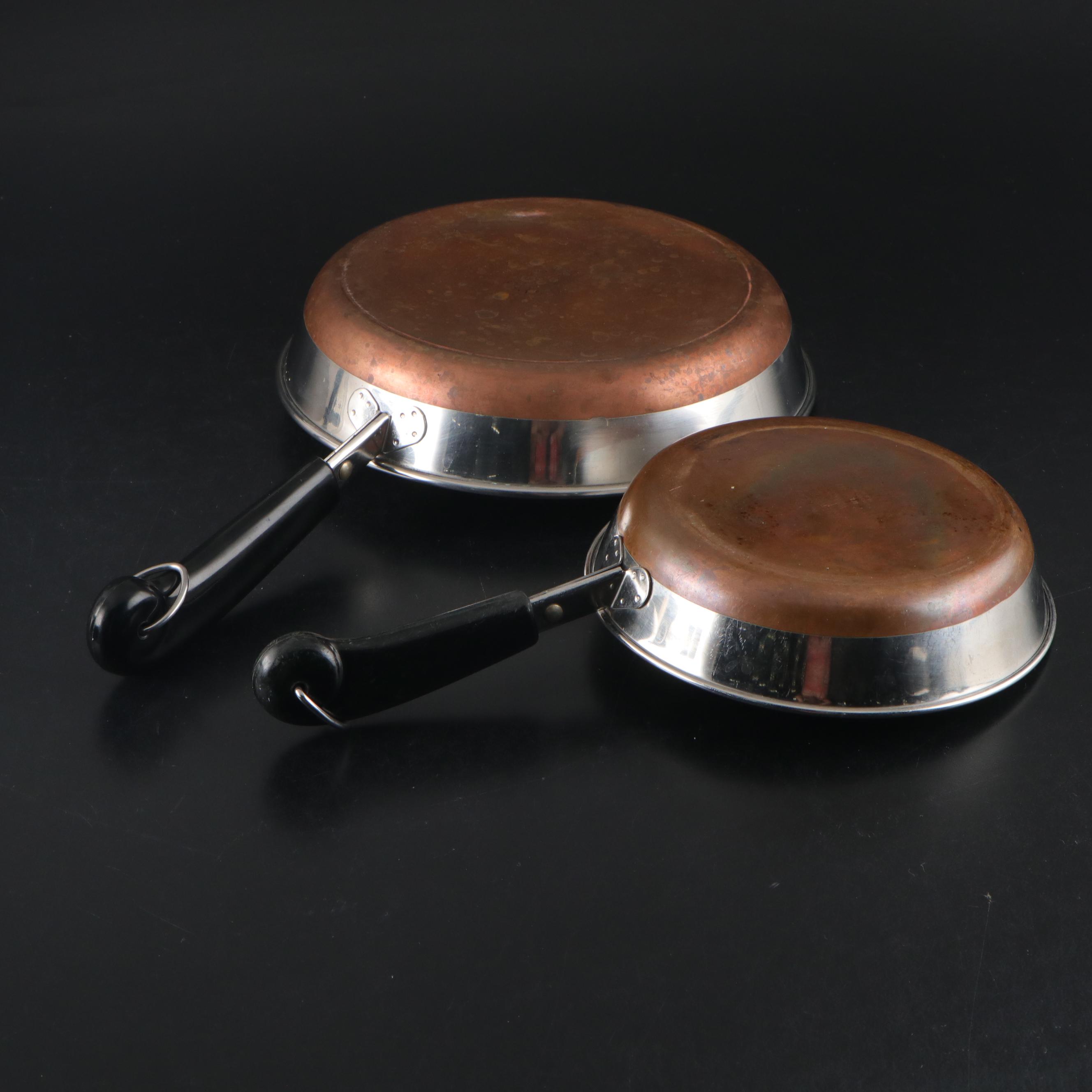 Revere Ware Copper Bottom Pots and Pans with Chefmate Sieve and Colander