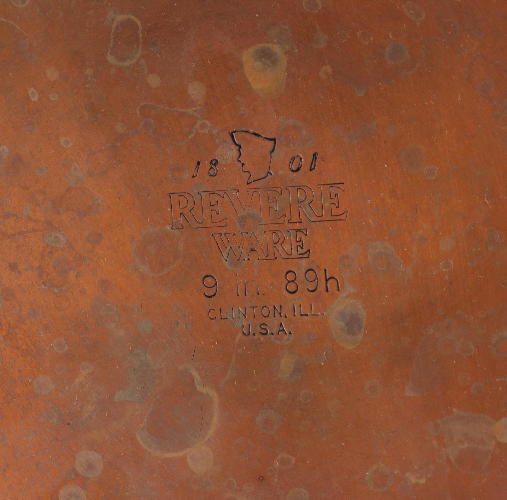 Revere Ware Copper Bottom Pots and Pans with Chefmate Sieve and Colander