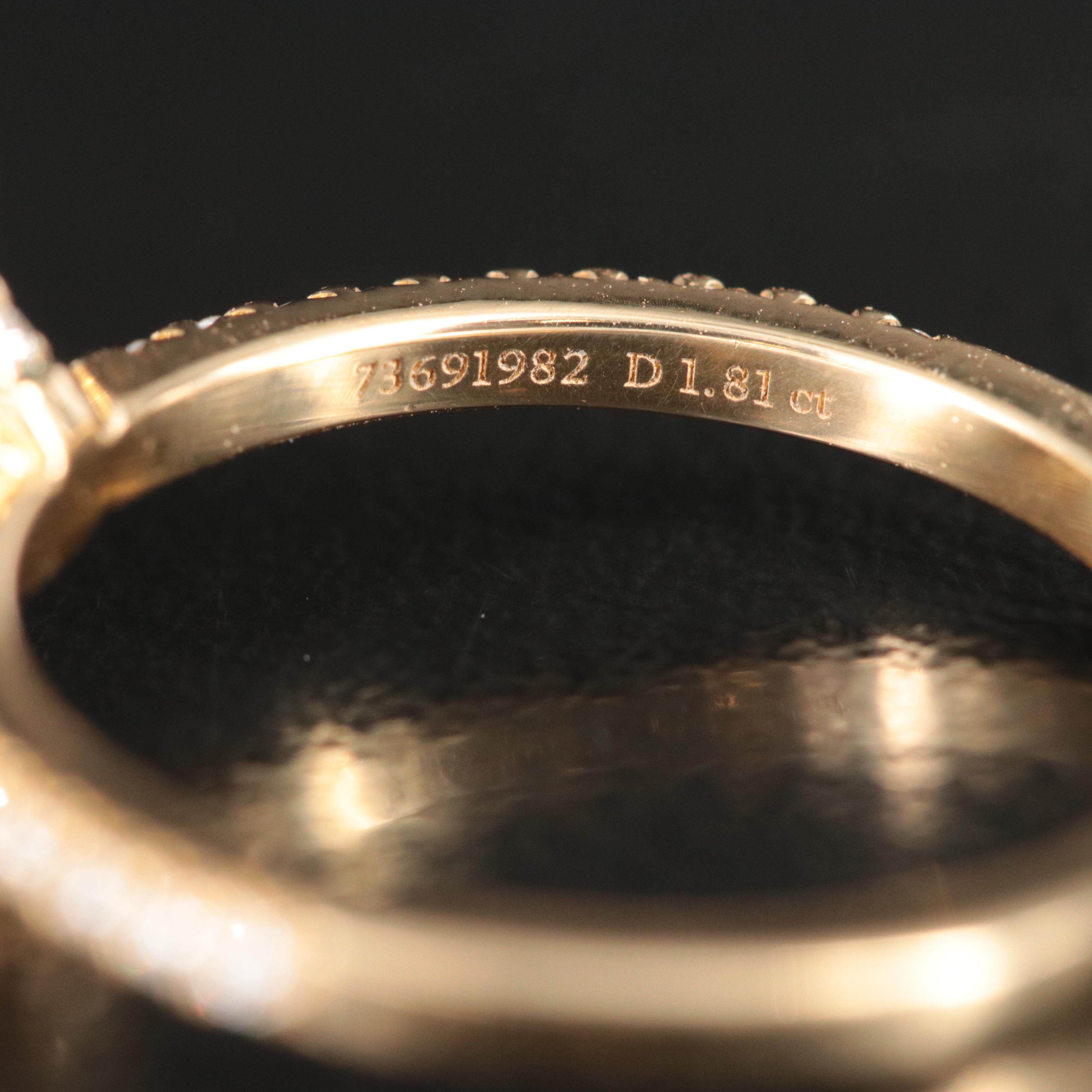 Tiffany & Co. 18K 1.95 CTW Diamond Ring with Fancy Yellow Center and GIA Report