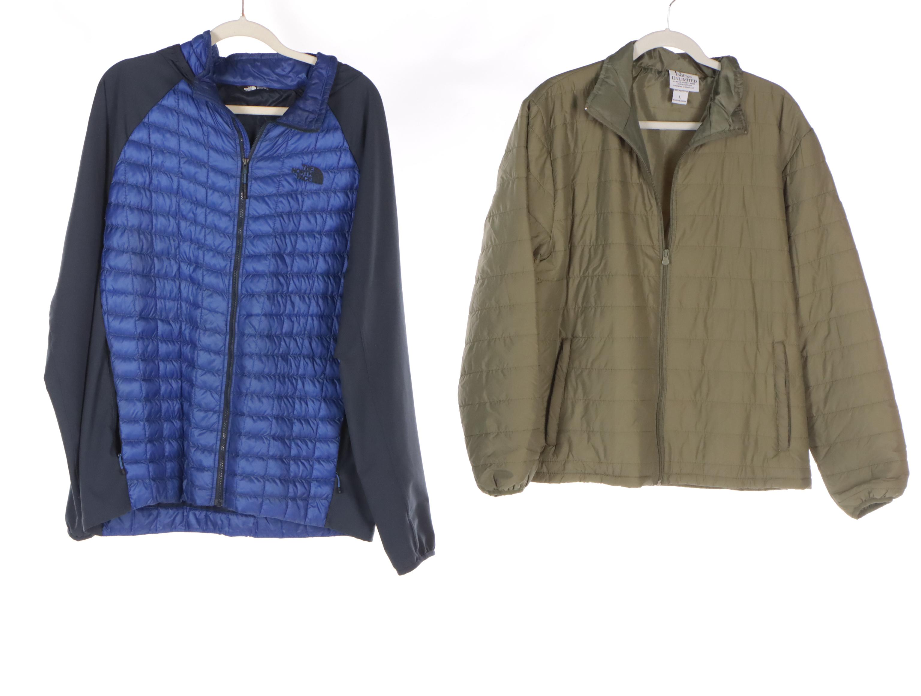 L.L.Bean Goose Down Puffer Coat with Ducks Unlimited and The North Face Jackets