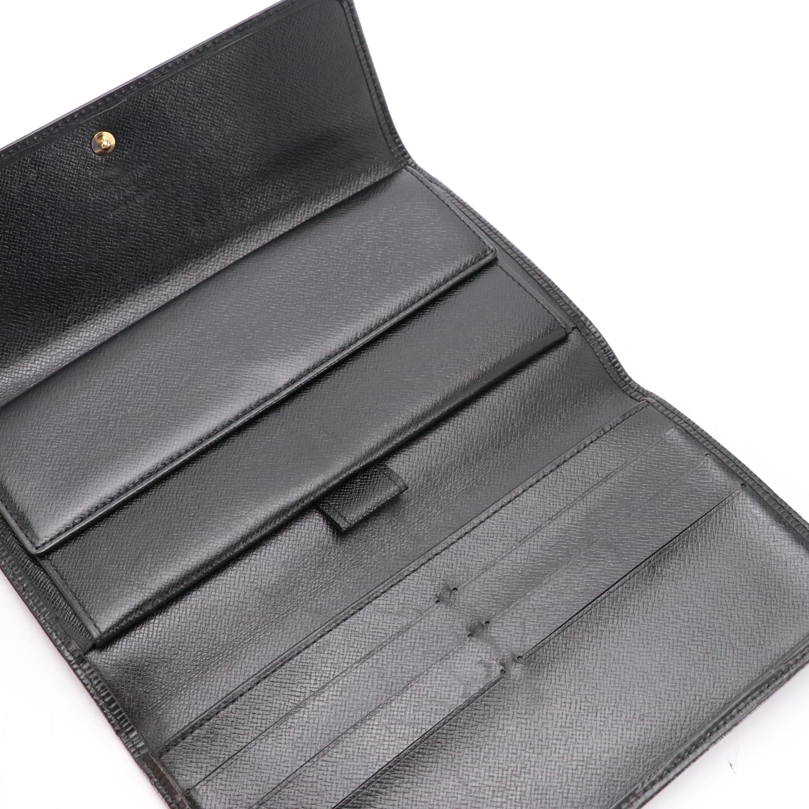 Louis Vuitton Porte-Trésor International Wallet in Black Epi Leather