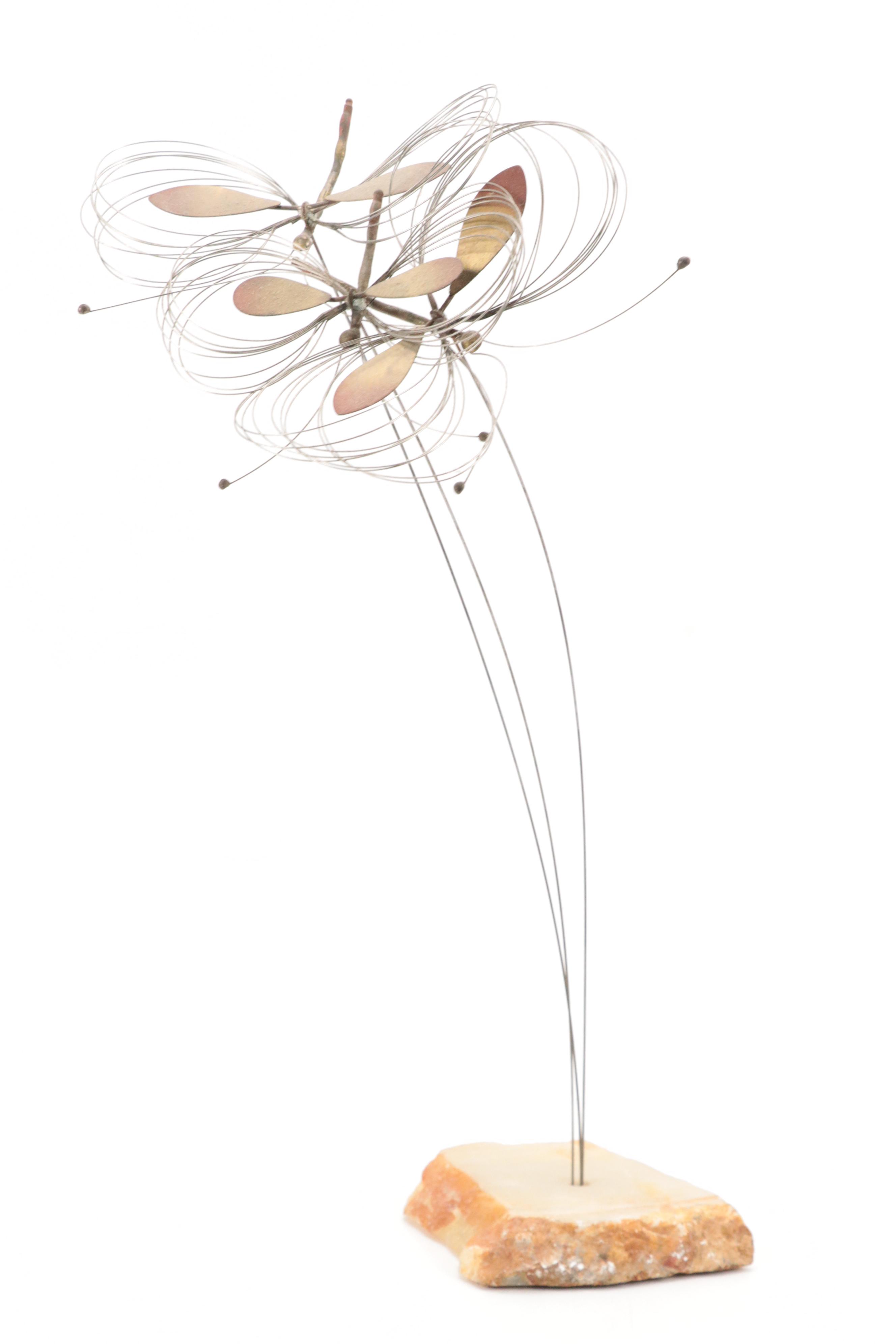 Mid Century Modern Style Dragonfly Sculpture with Other Owl Figurine