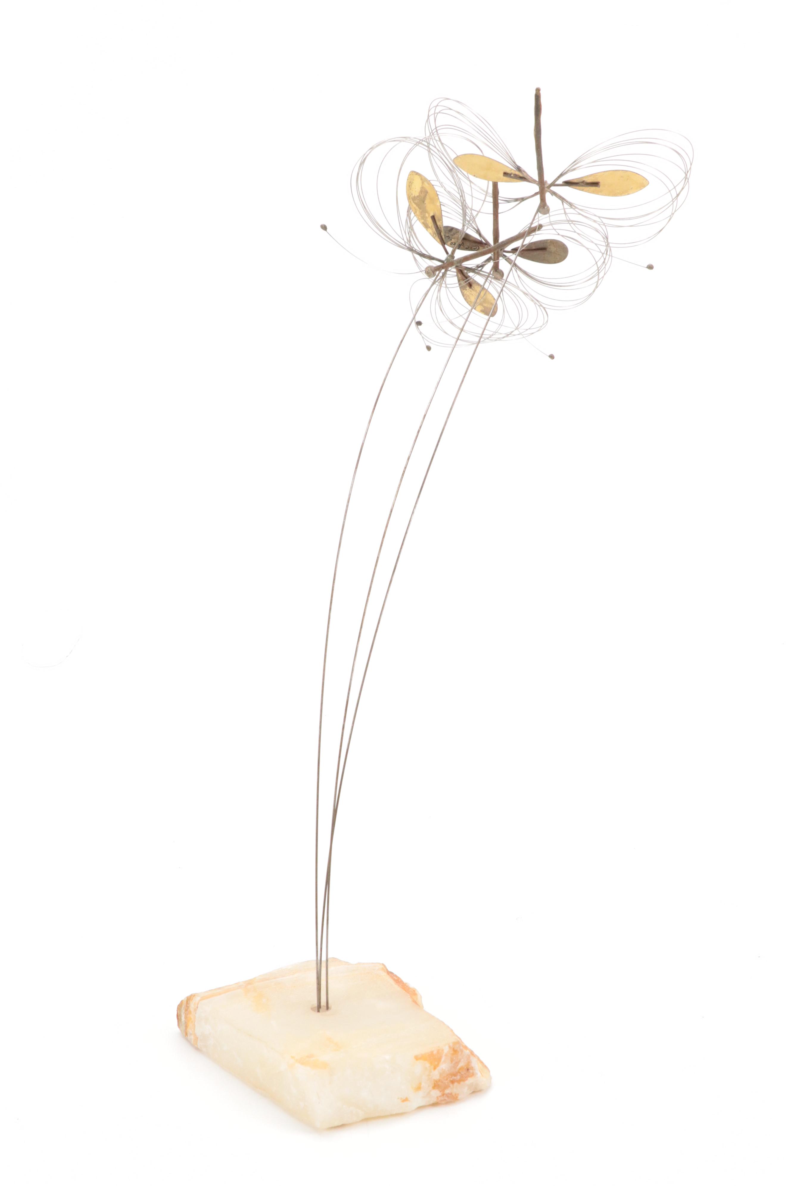 Mid Century Modern Style Dragonfly Sculpture with Other Owl Figurine