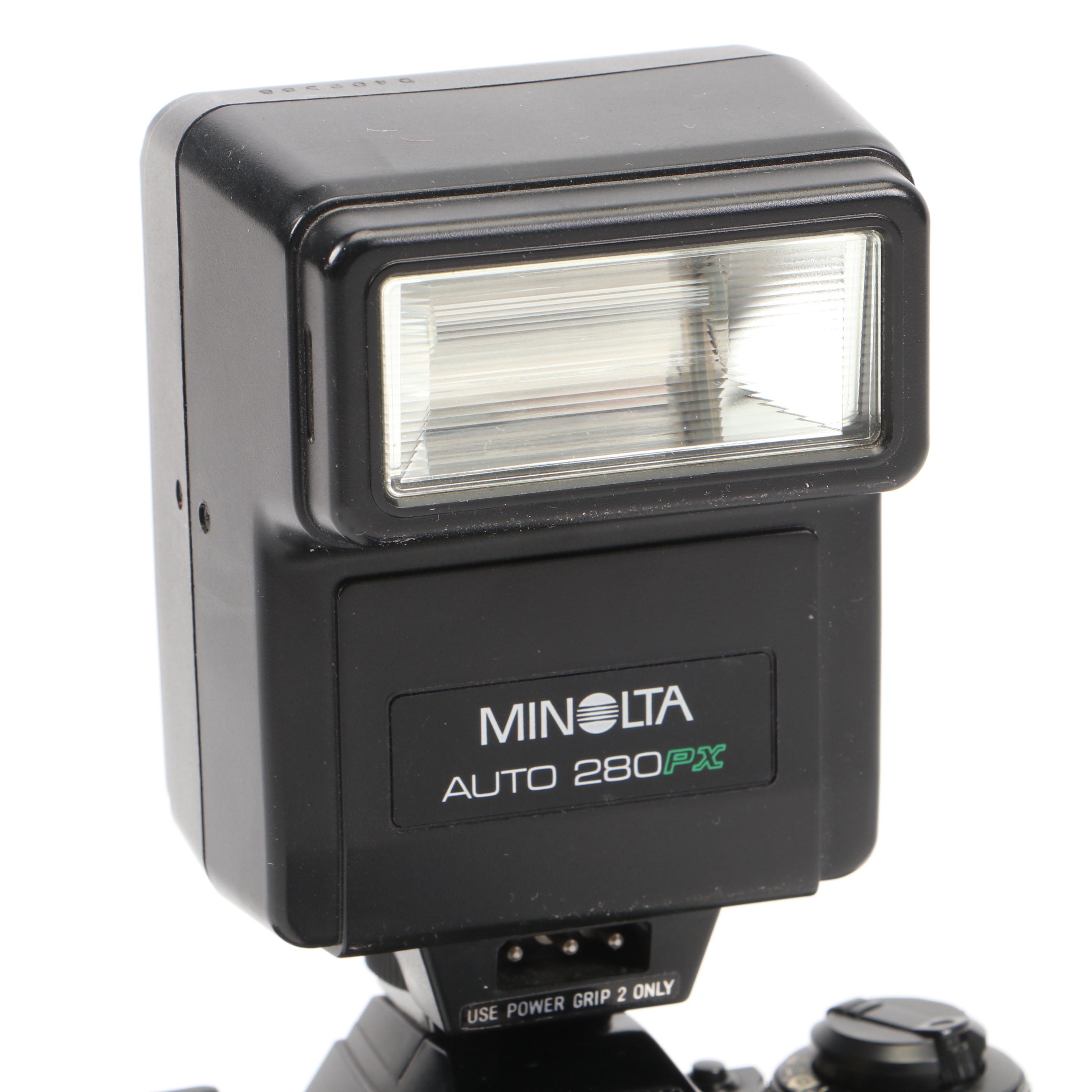 Minolta X-700 Camera and Auto 280PX Flash with More Camera Accessories