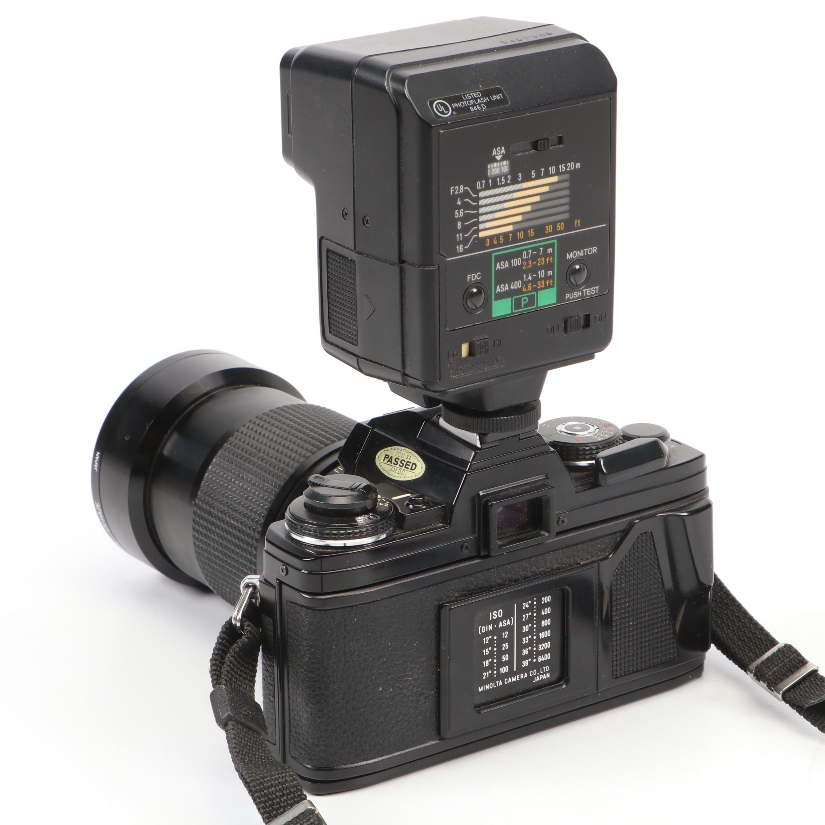 Minolta X-700 Camera and Auto 280PX Flash with More Camera Accessories