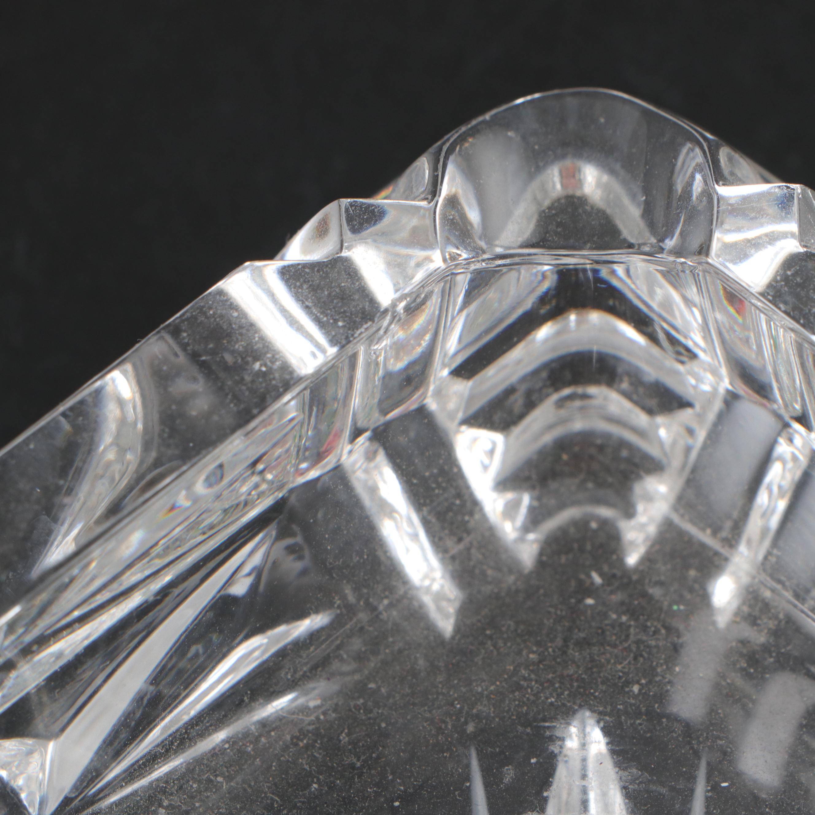 Crystal Ashtrays with Glass Candlesticks and Box