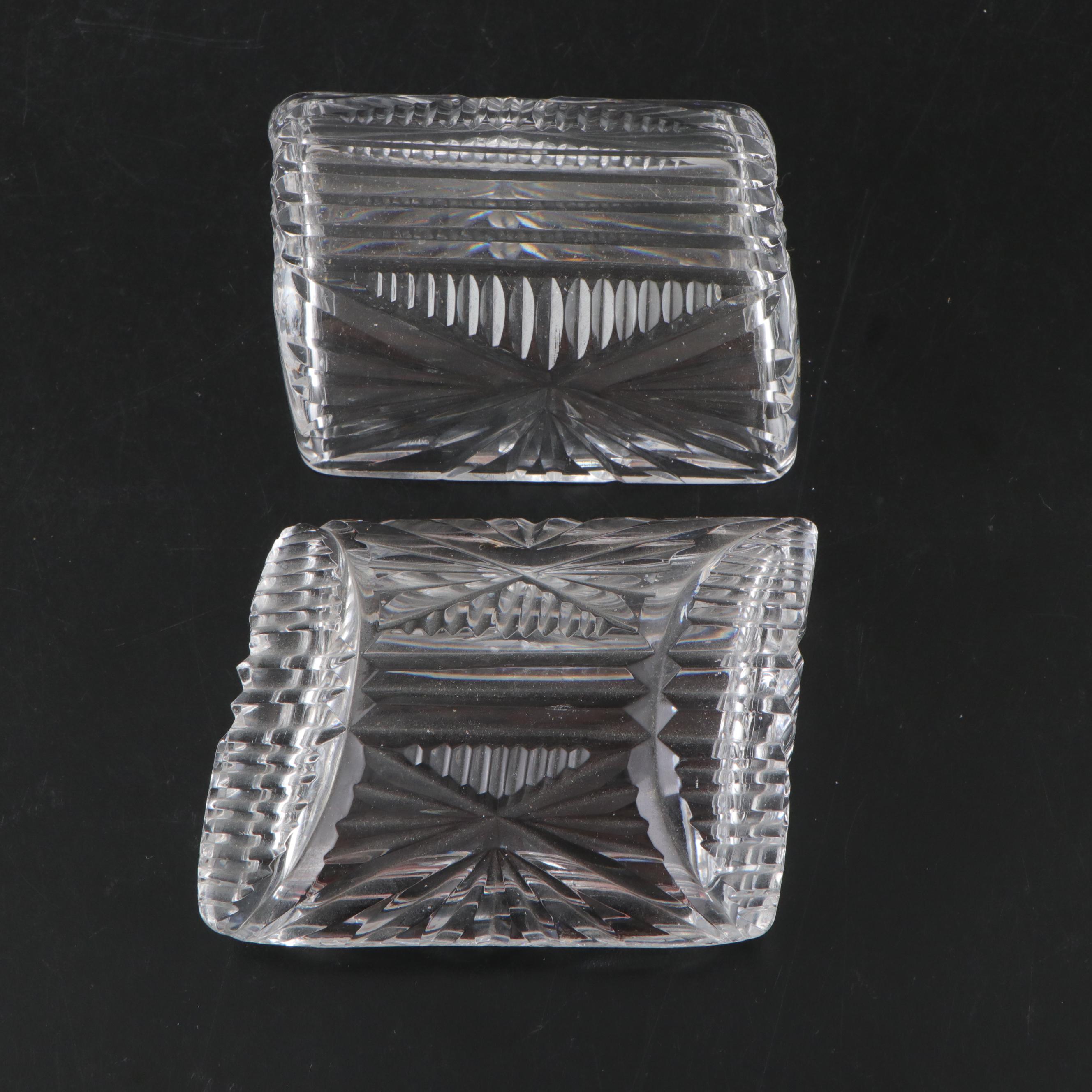 Crystal Ashtrays with Glass Candlesticks and Box