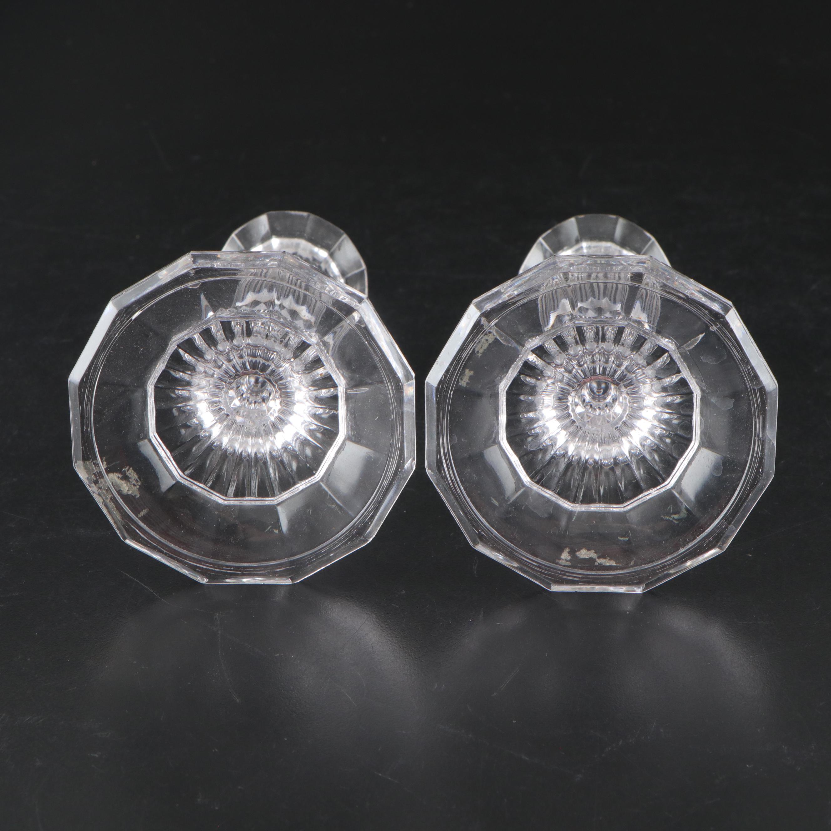 Crystal Ashtrays with Glass Candlesticks and Box