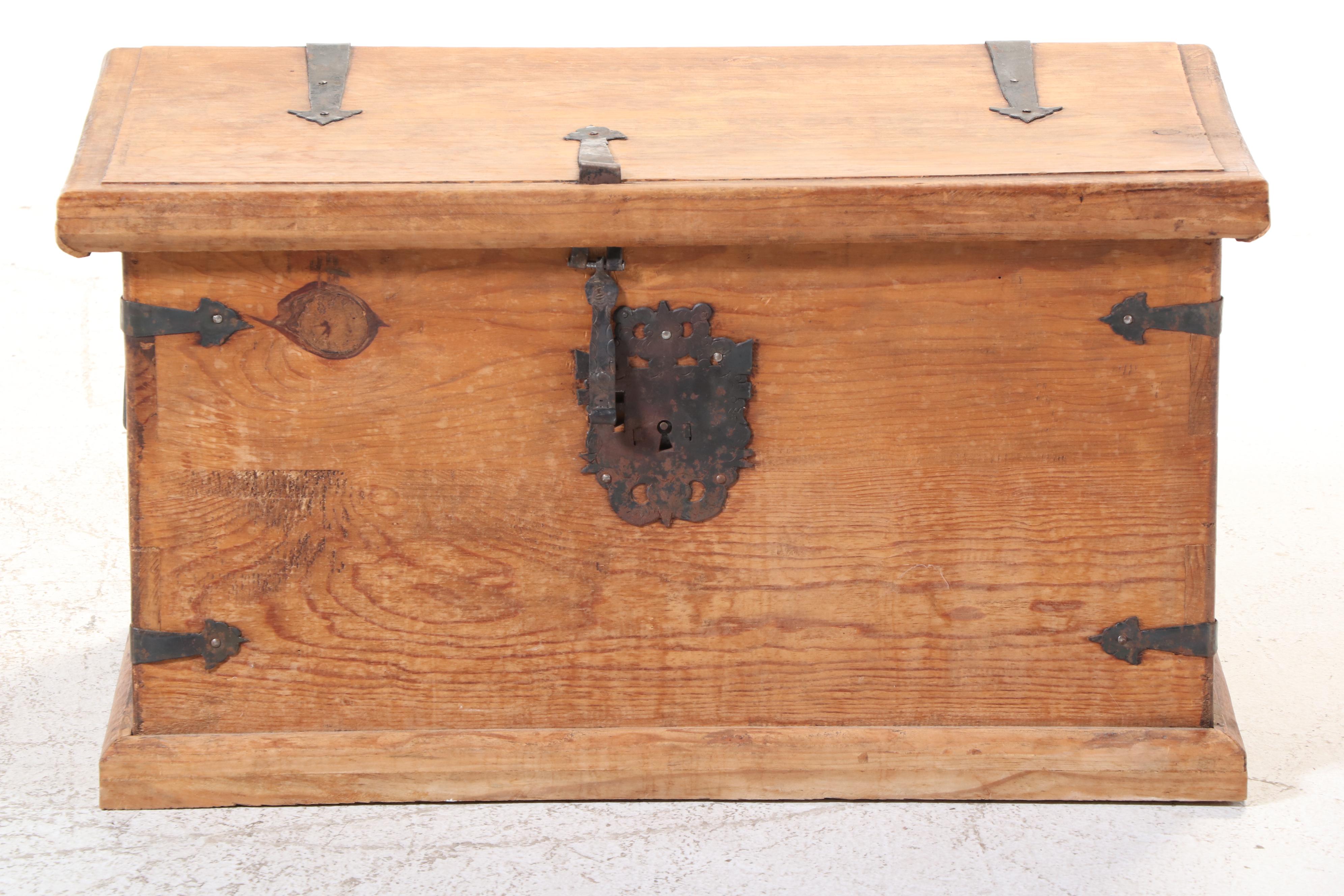 Spanish Colonial Style Iron Bound Pine Chest