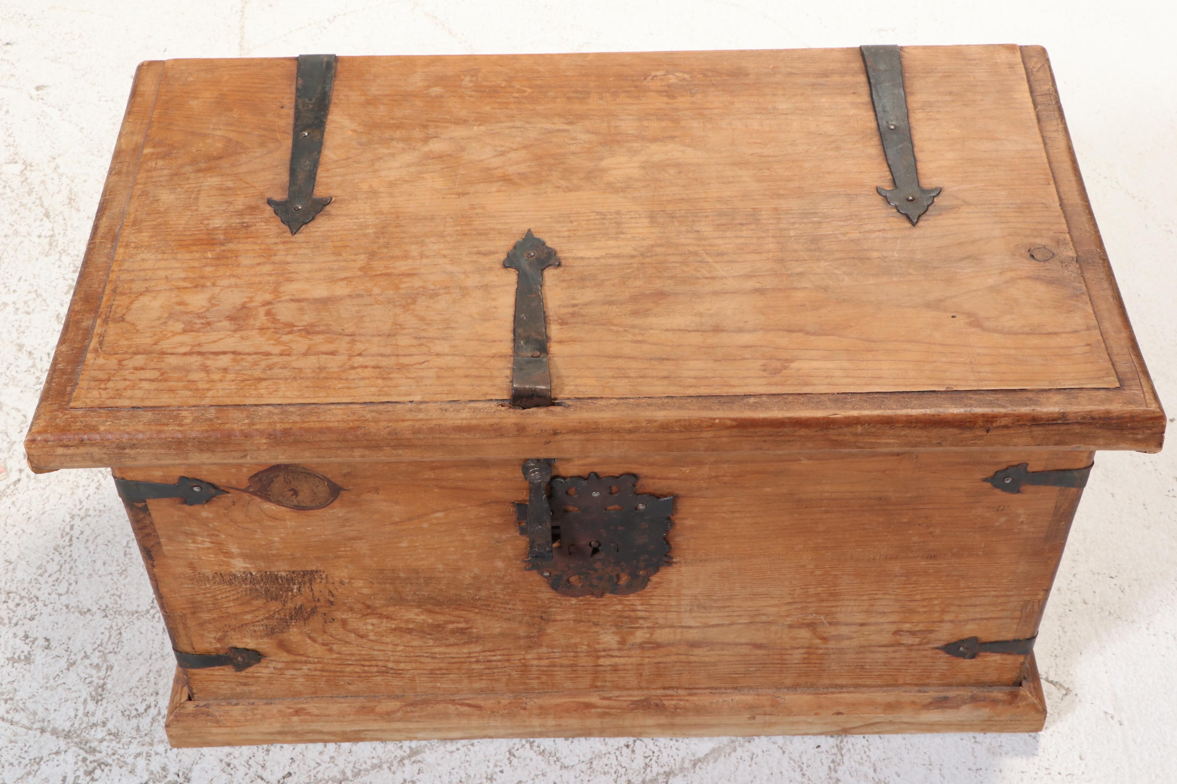 Spanish Colonial Style Iron Bound Pine Chest