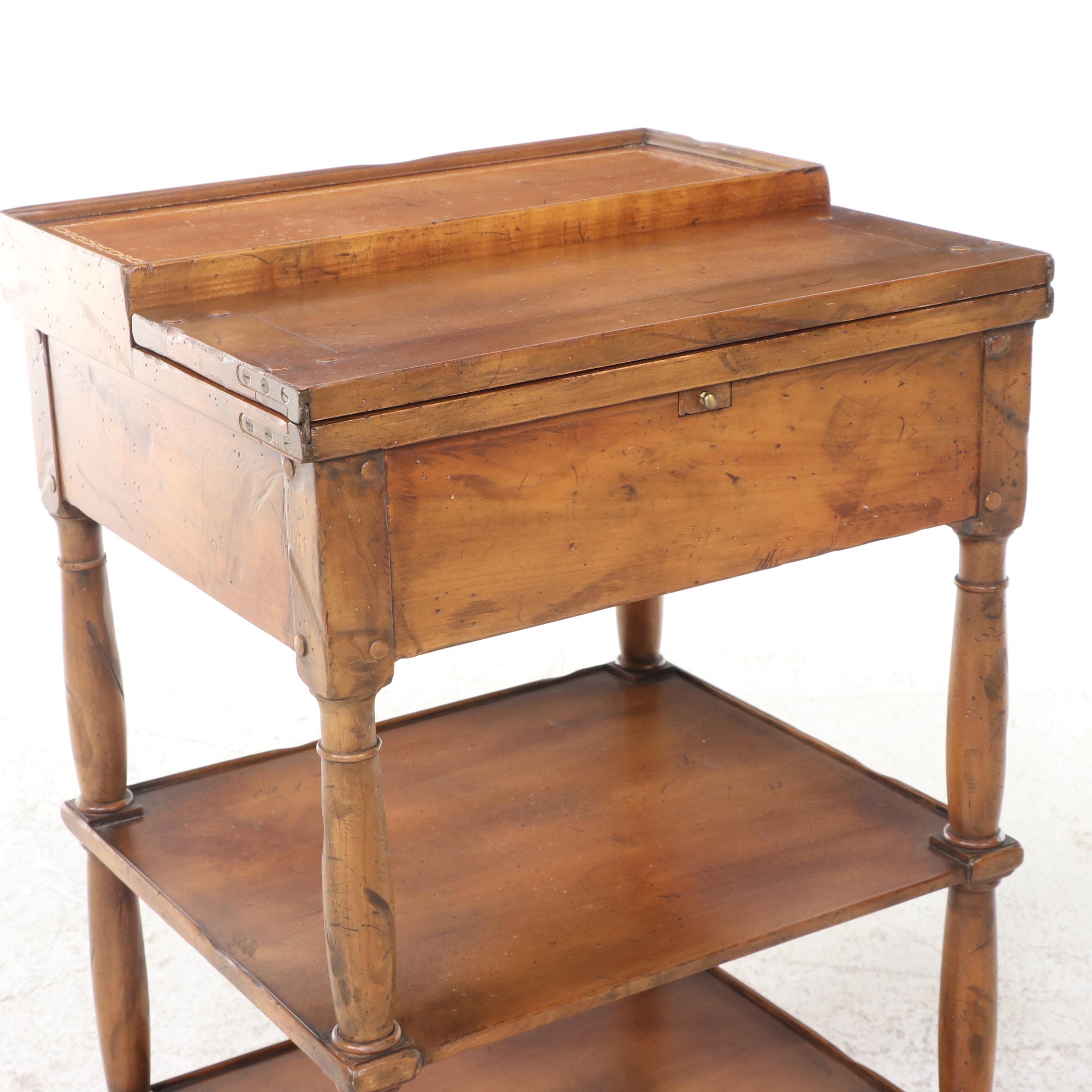 Baker Furniture Empire Rafraichi Reproduction "Whatnot" Flip-Top Flower Stand