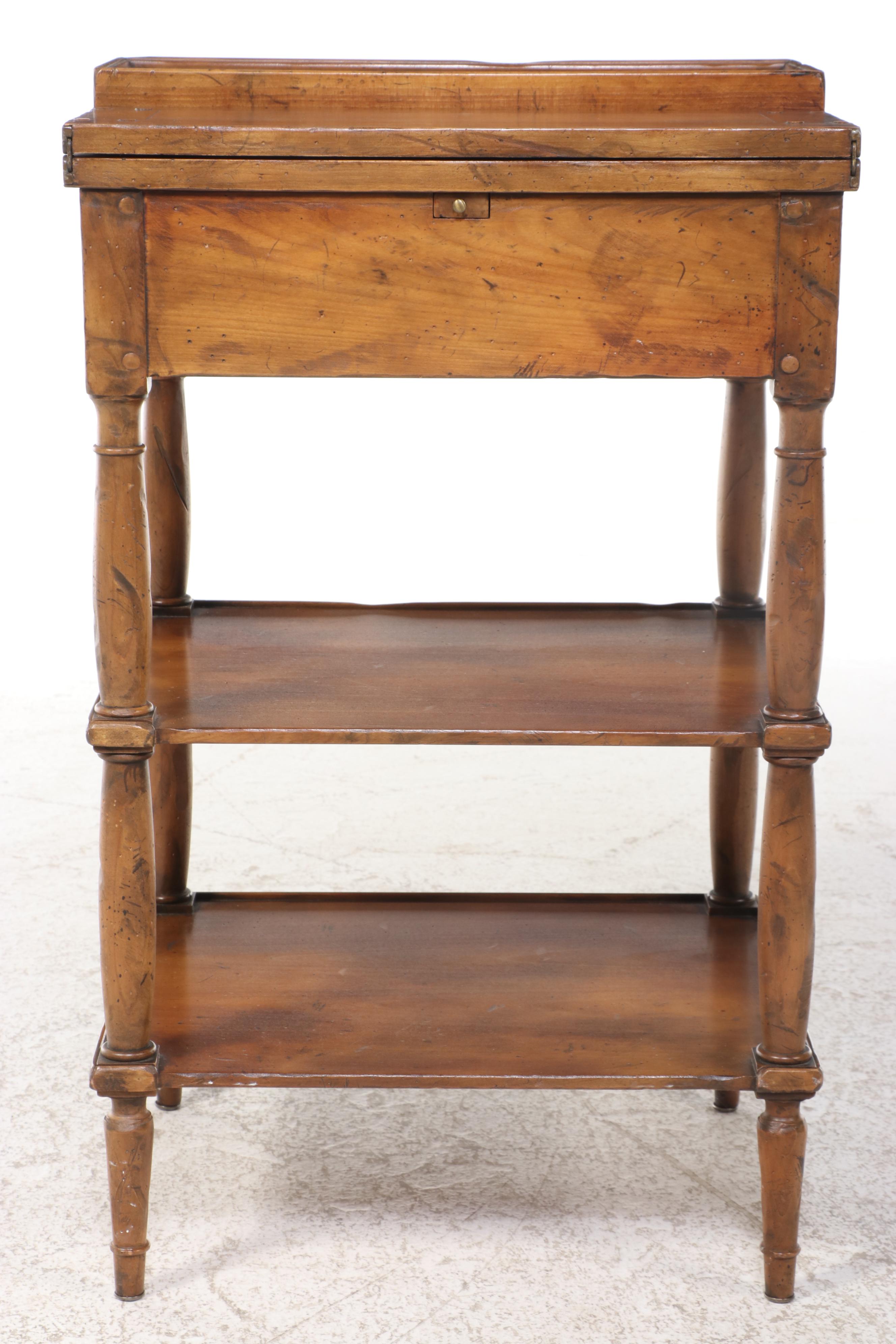Baker Furniture Empire Rafraichi Reproduction "Whatnot" Flip-Top Flower Stand