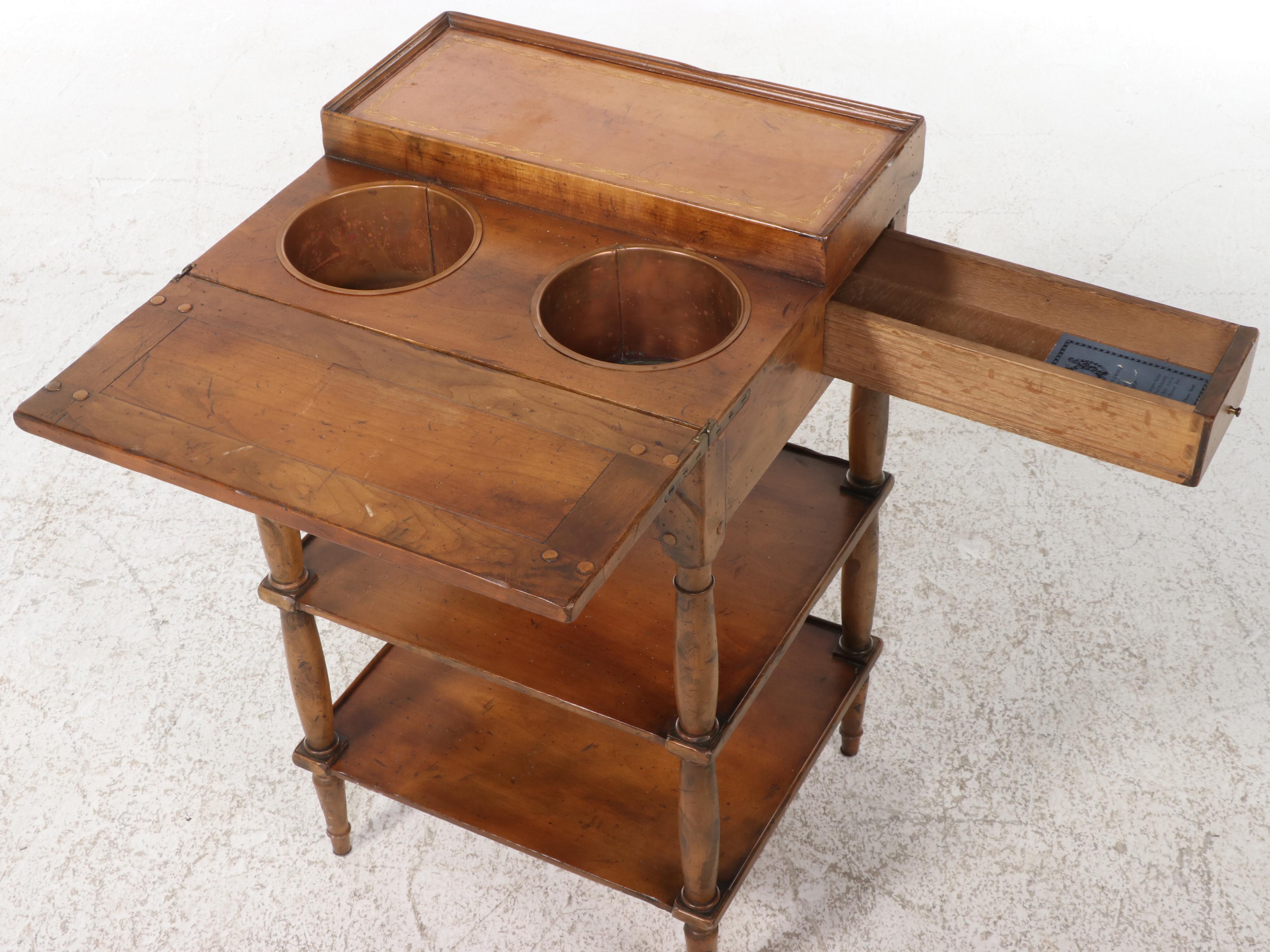 Baker Furniture Empire Rafraichi Reproduction "Whatnot" Flip-Top Flower Stand