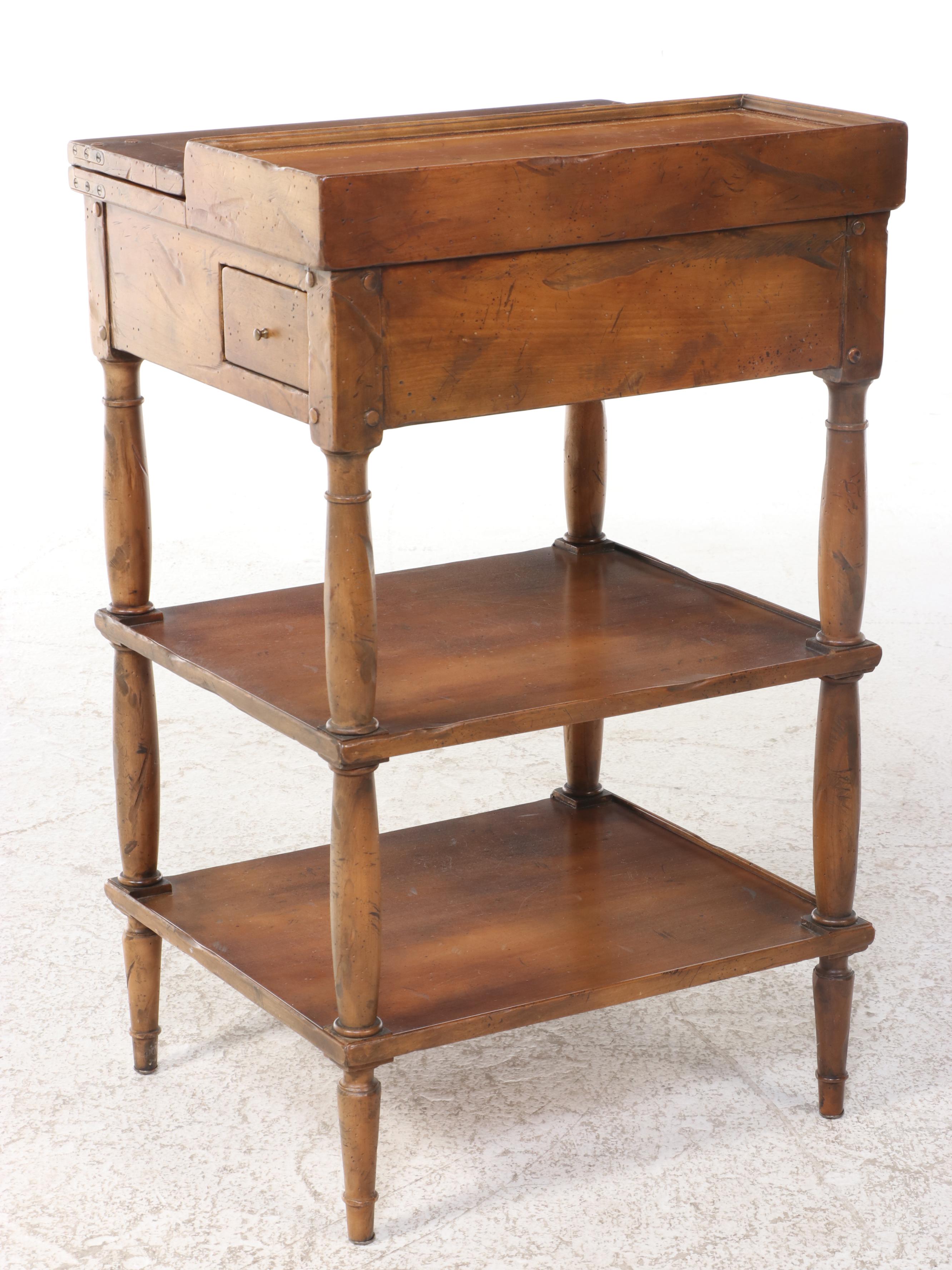 Baker Furniture Empire Rafraichi Reproduction "Whatnot" Flip-Top Flower Stand