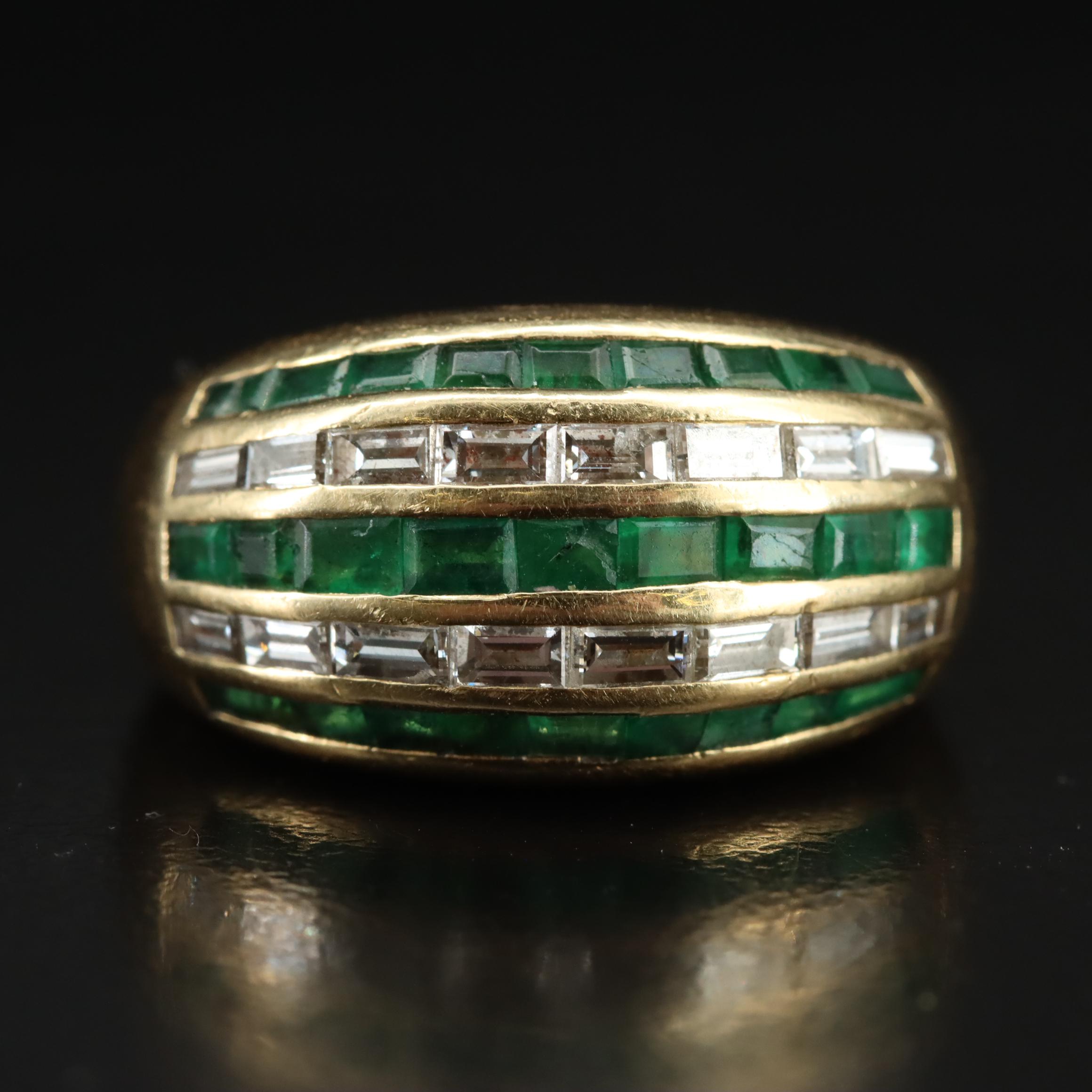 Le Vian 18K Emerald and Diamond Dome Ring