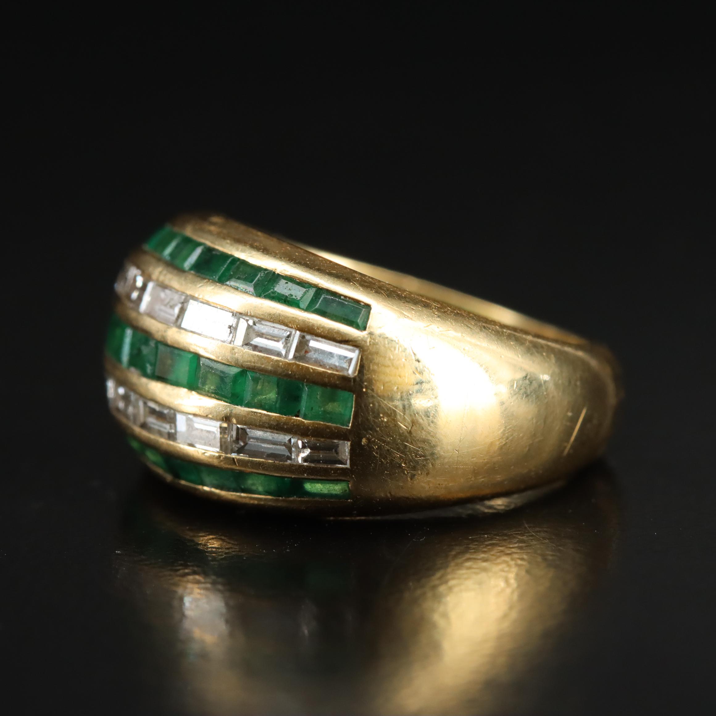 Le Vian 18K Emerald and Diamond Dome Ring