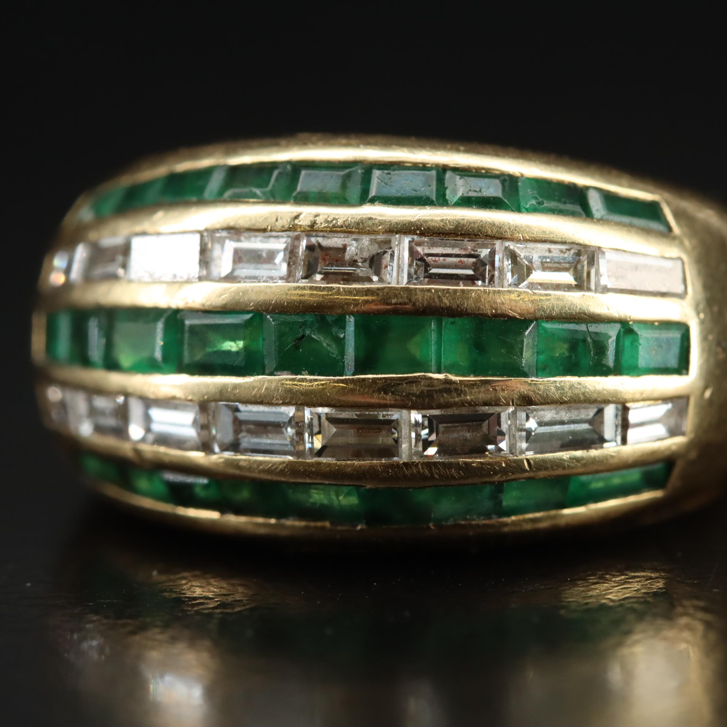 Le Vian 18K Emerald and Diamond Dome Ring